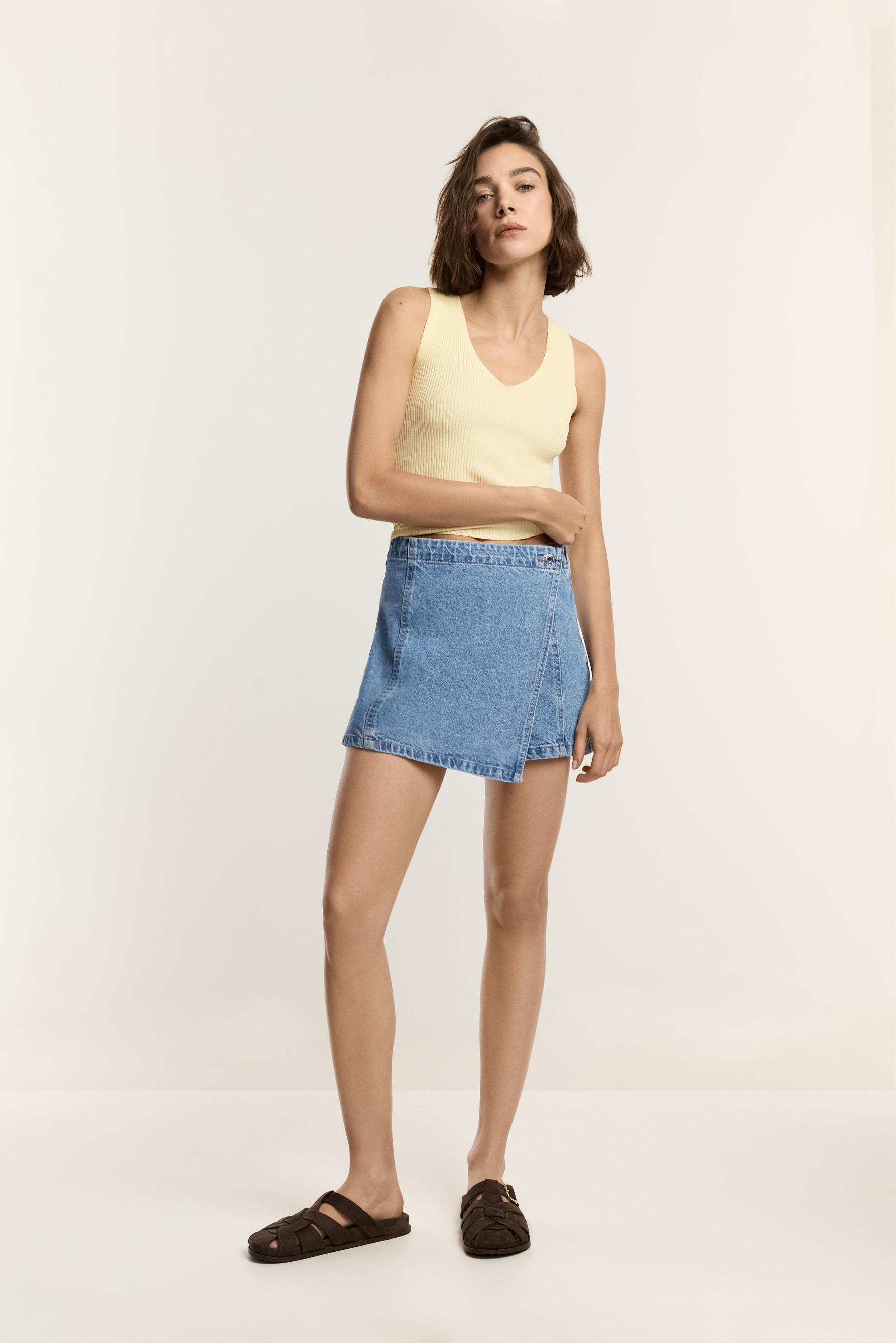 Falda pantalón denim