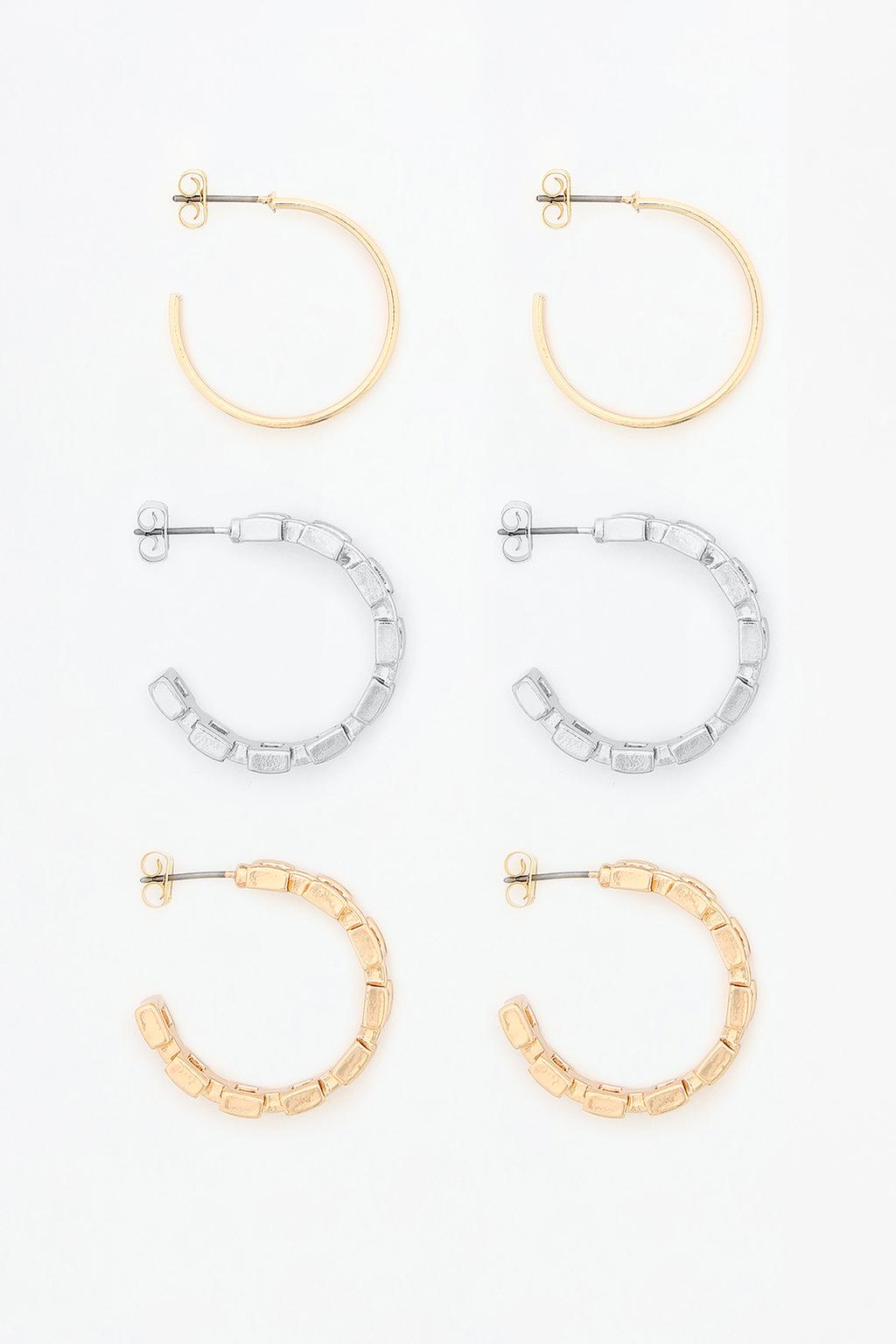 3-pack of assorted earrings