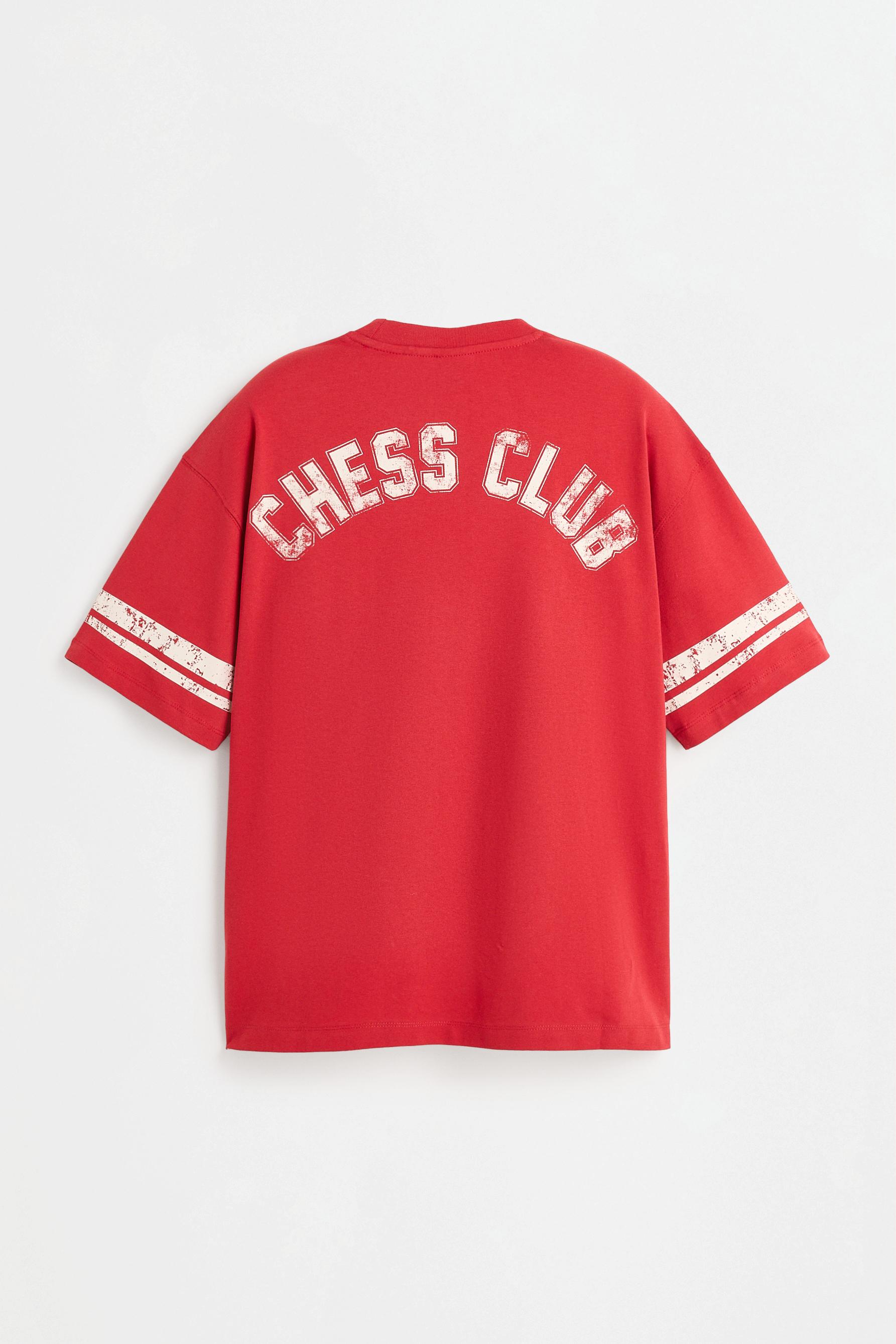 Oversize printed T-shirt — RED