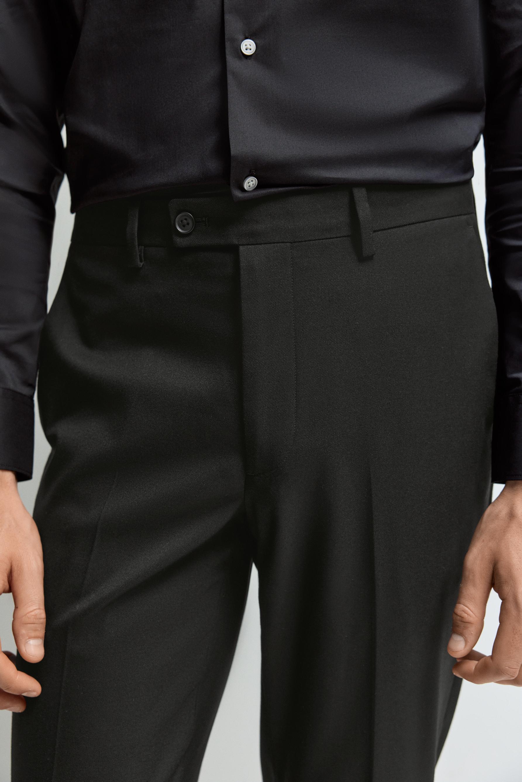 Slim fit suit trousers — BLACK