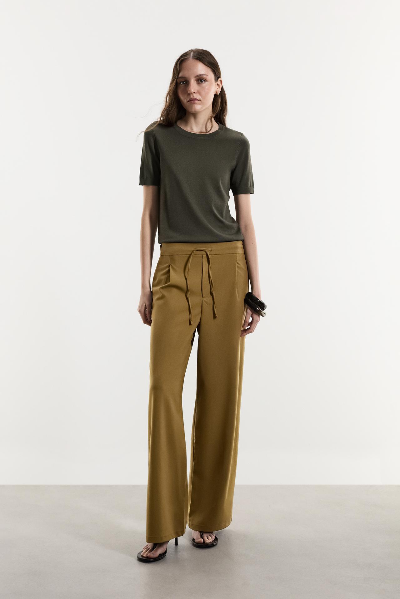 Basic straight trousers — DARK KHAKI