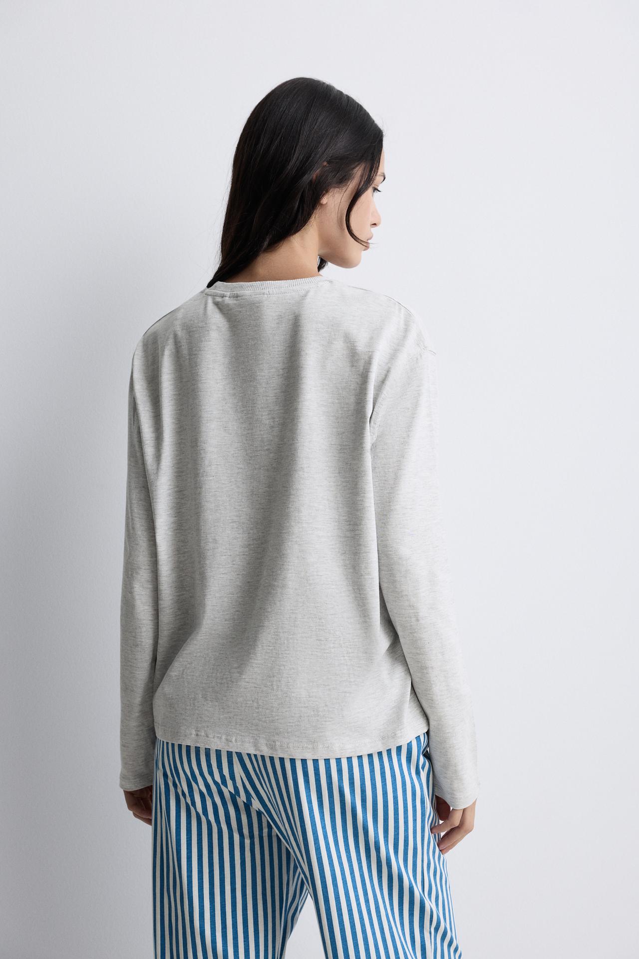 Long printed pyjamas — GREY/BLUE