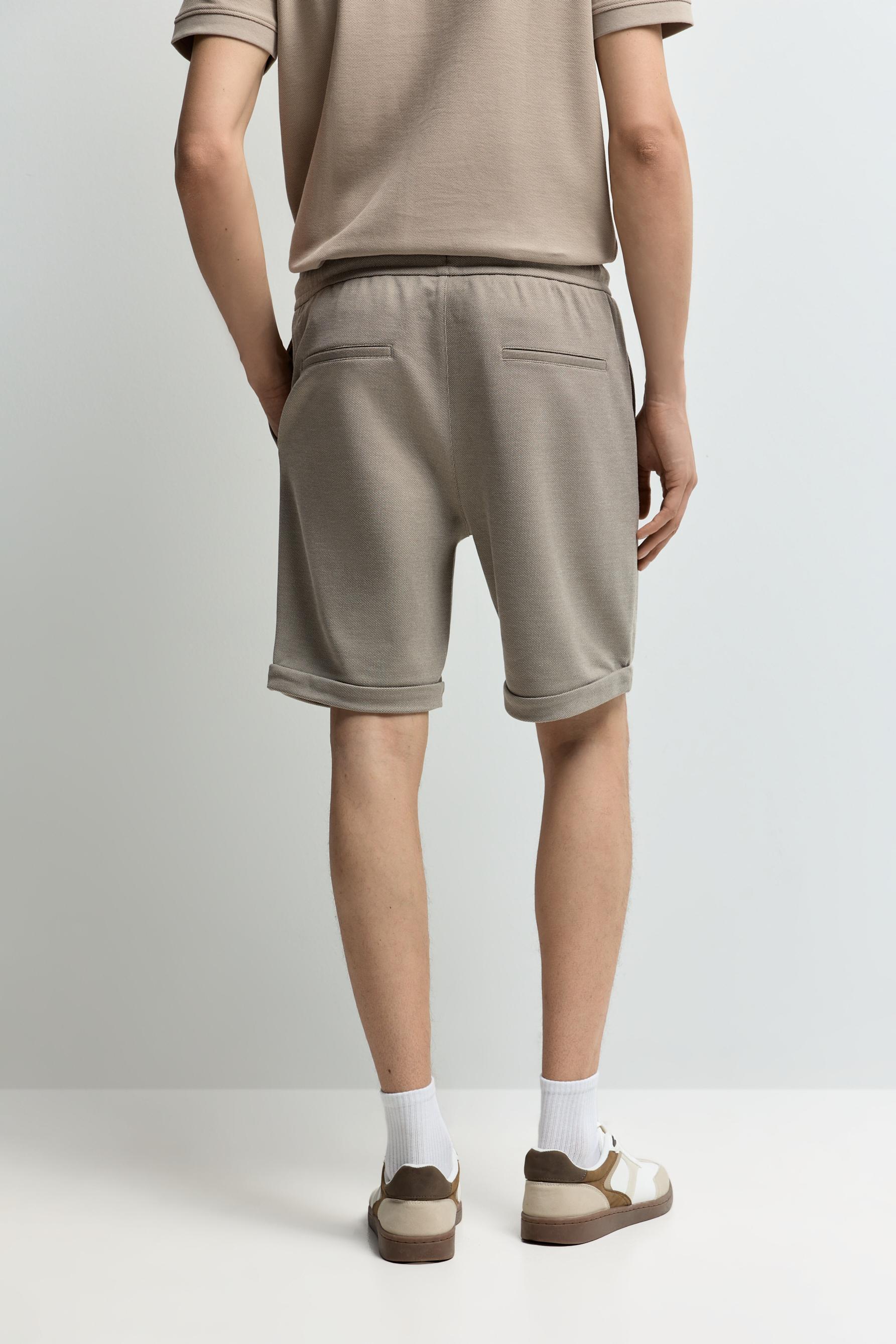 Piqué Bermuda shorts — PALE SAND