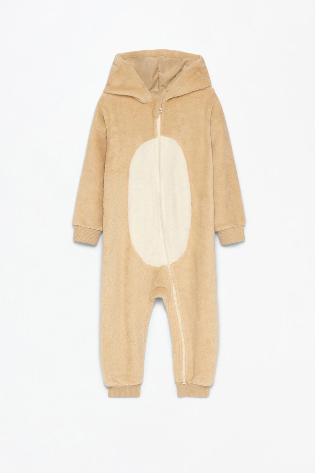 Faux fur teddy sleepsuit