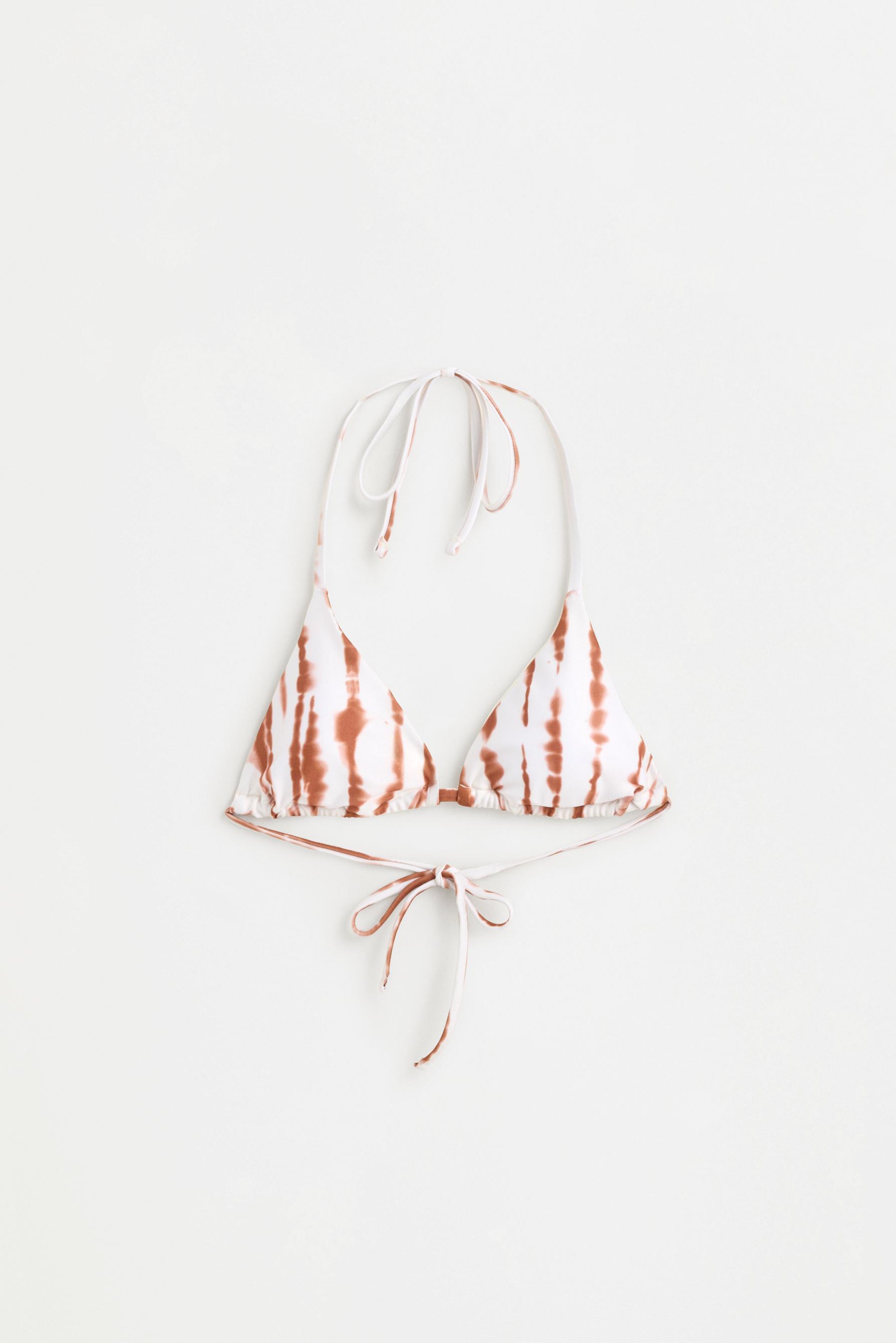 Triangle bikini top — WHITE/ORANGE