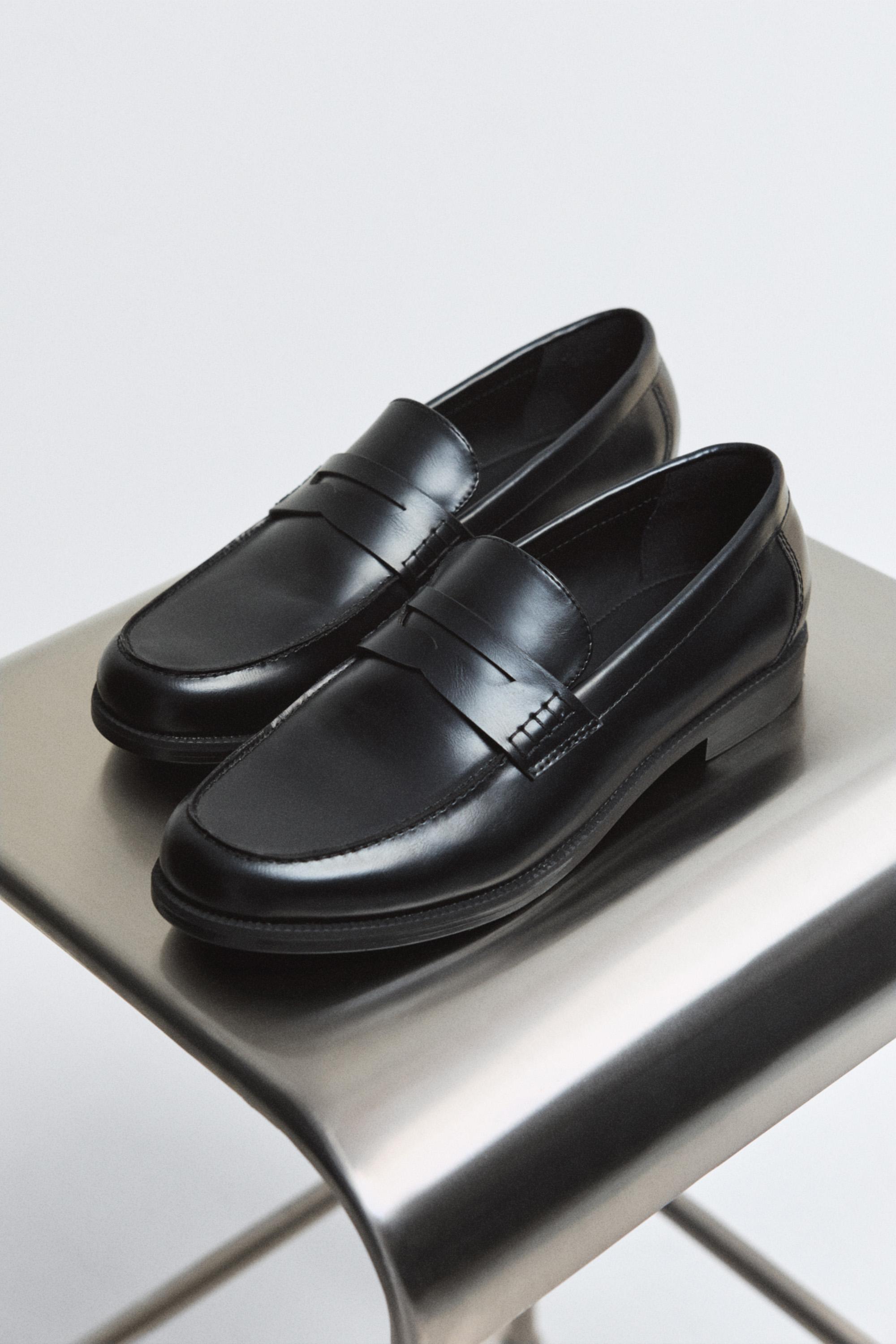 Tailored Penny Loafers — BLACK