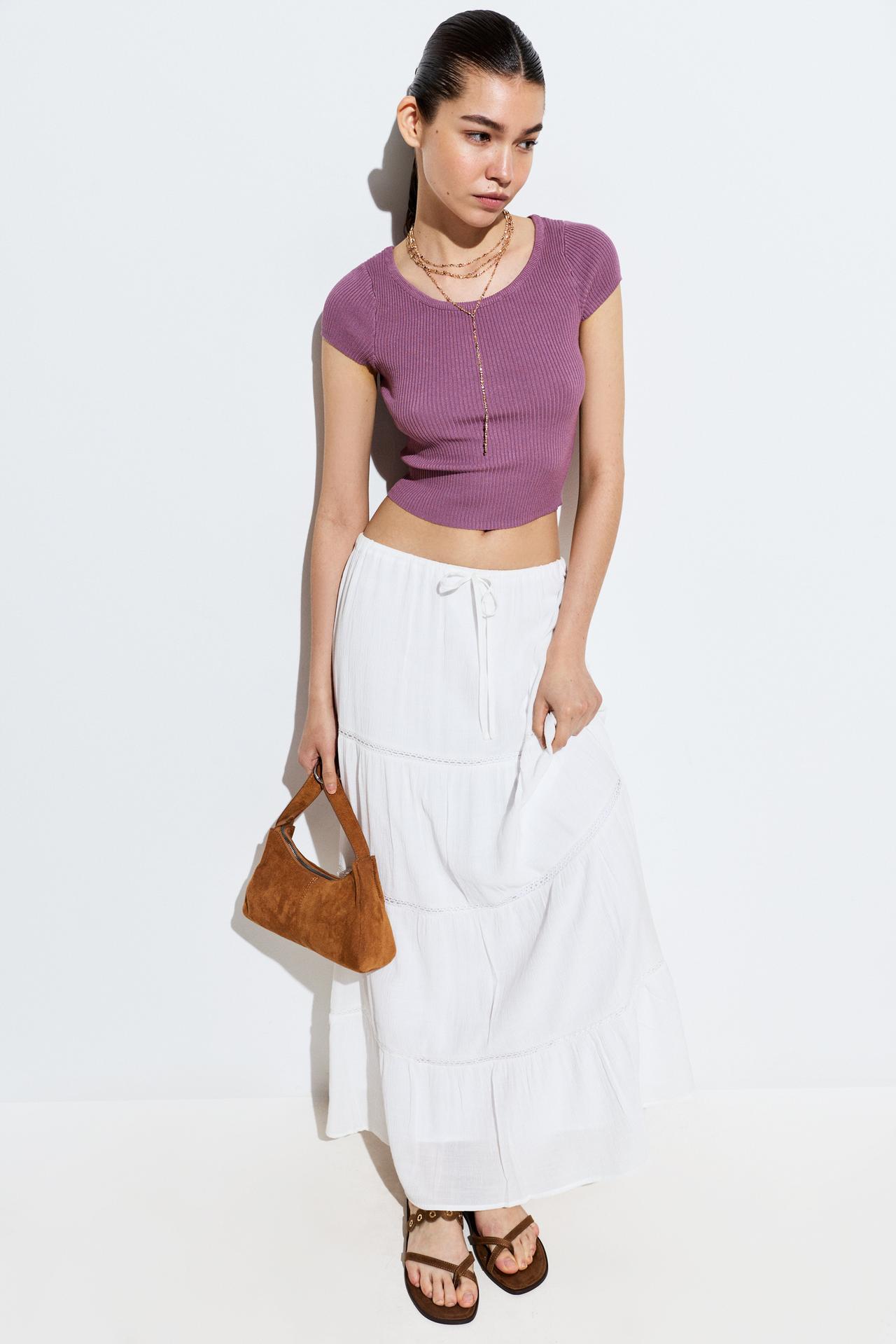 Rib knit top — MAUVE