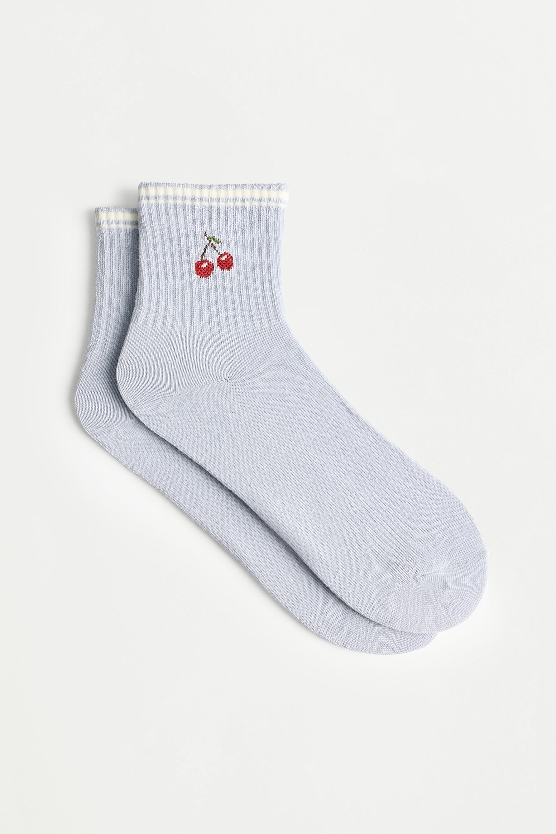 Contrast short socks (3-pack) — WHITE