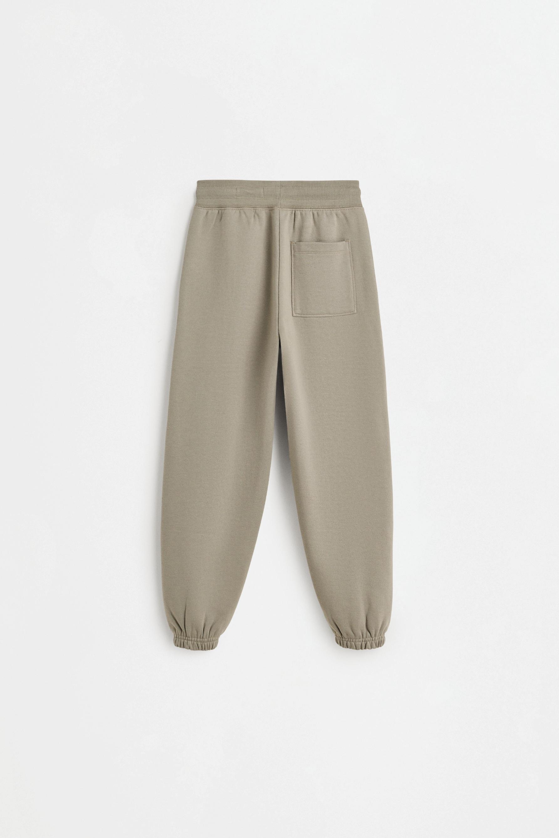 Plush trousers with knee stitching — PALE KHAKI