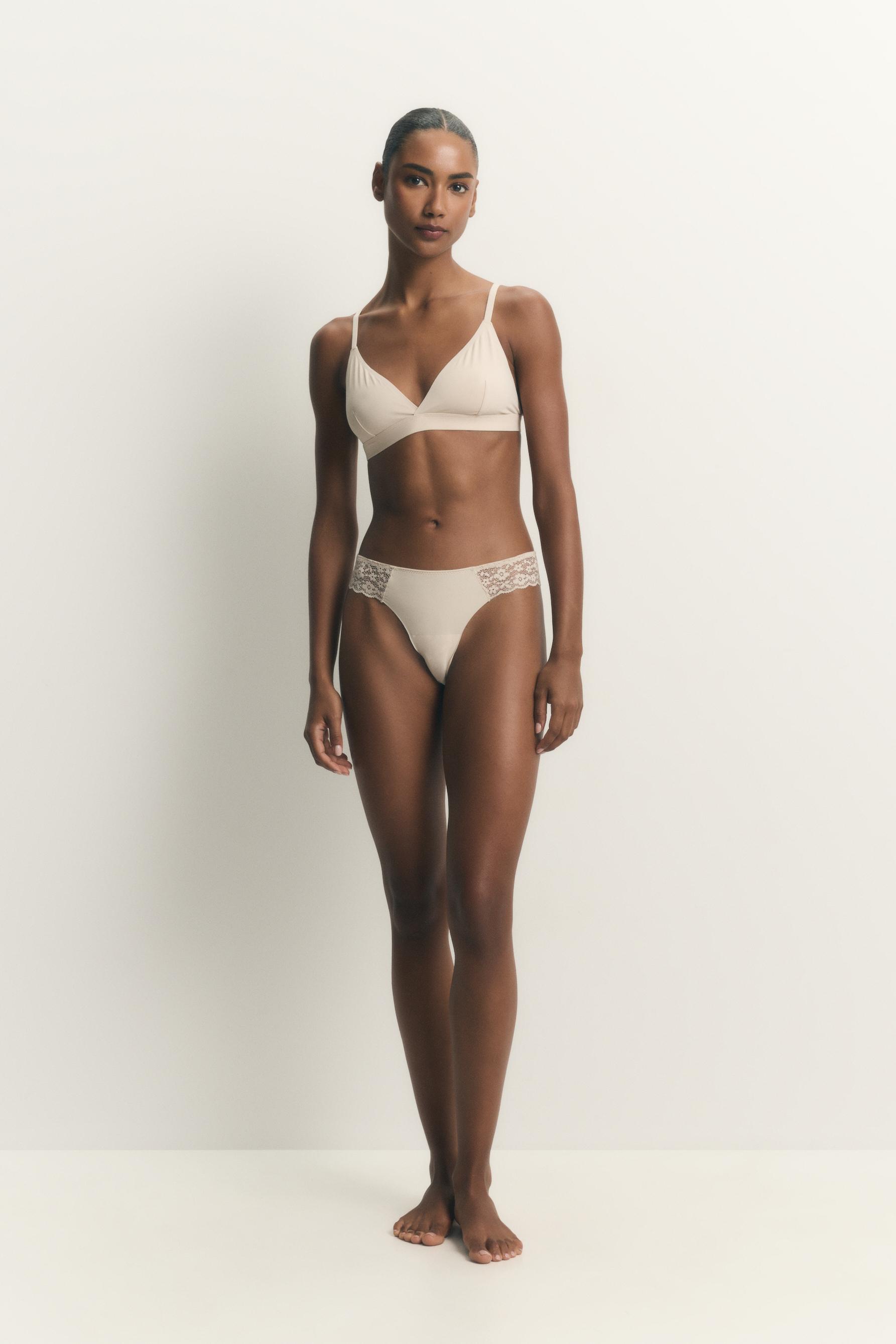 Pack de 3 braguitas brasileñas de microfibra con encaje