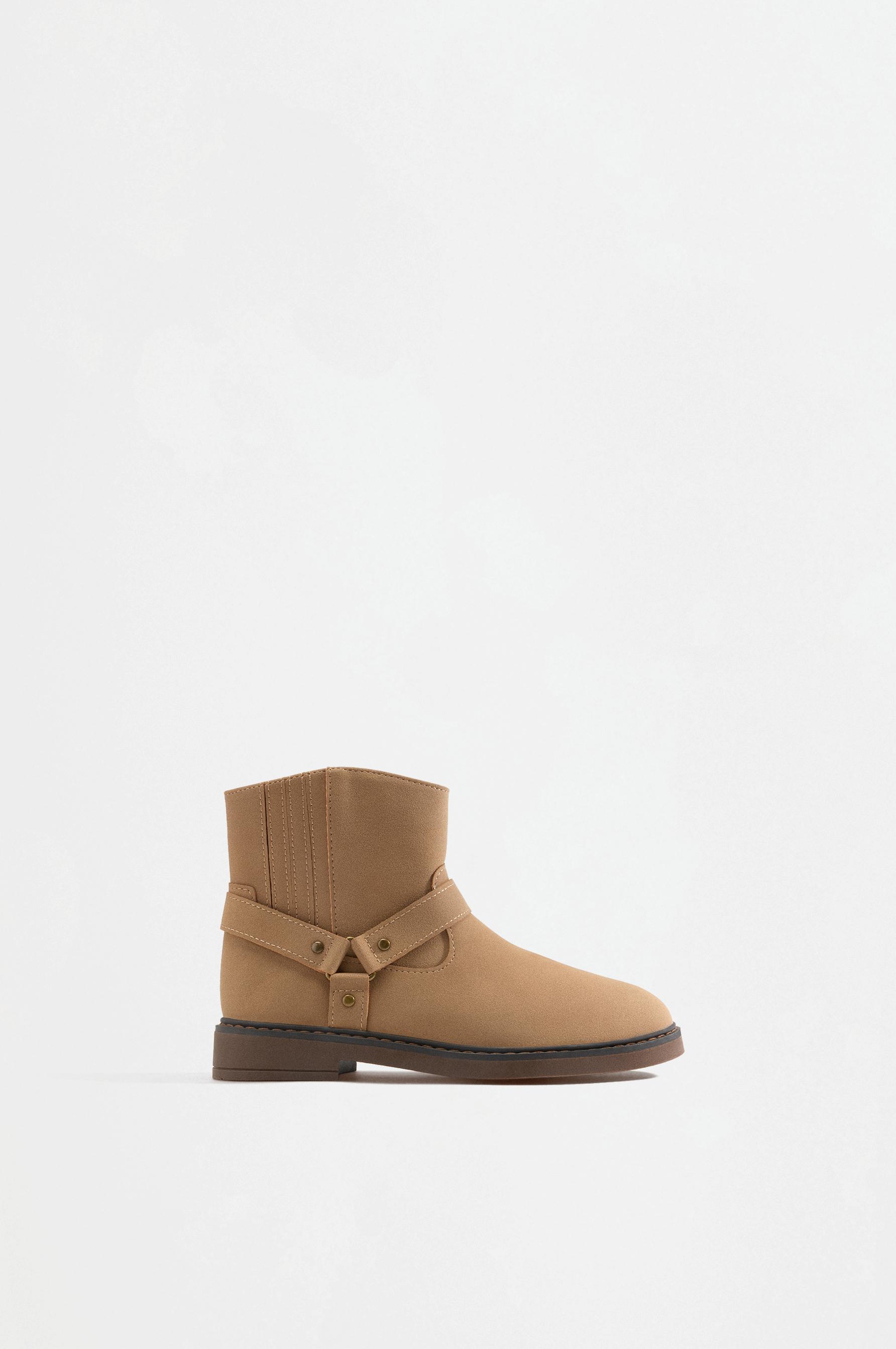 split suede ankle boots — BROWN