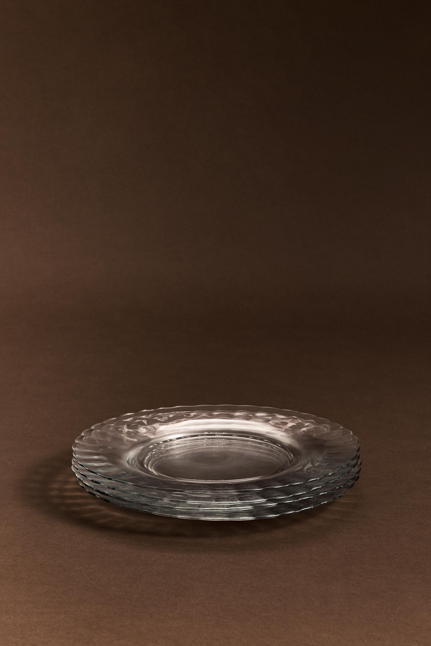 Pack 4 platos llanos Duralex® vidrio transparente 23 cm