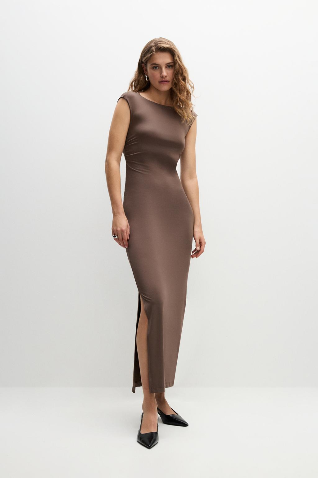 Vestido midi poliamida