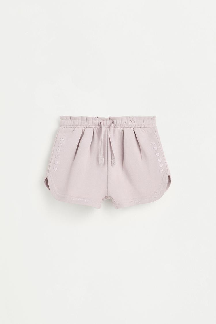 Heart print Bermuda shorts — PALE MAUVE