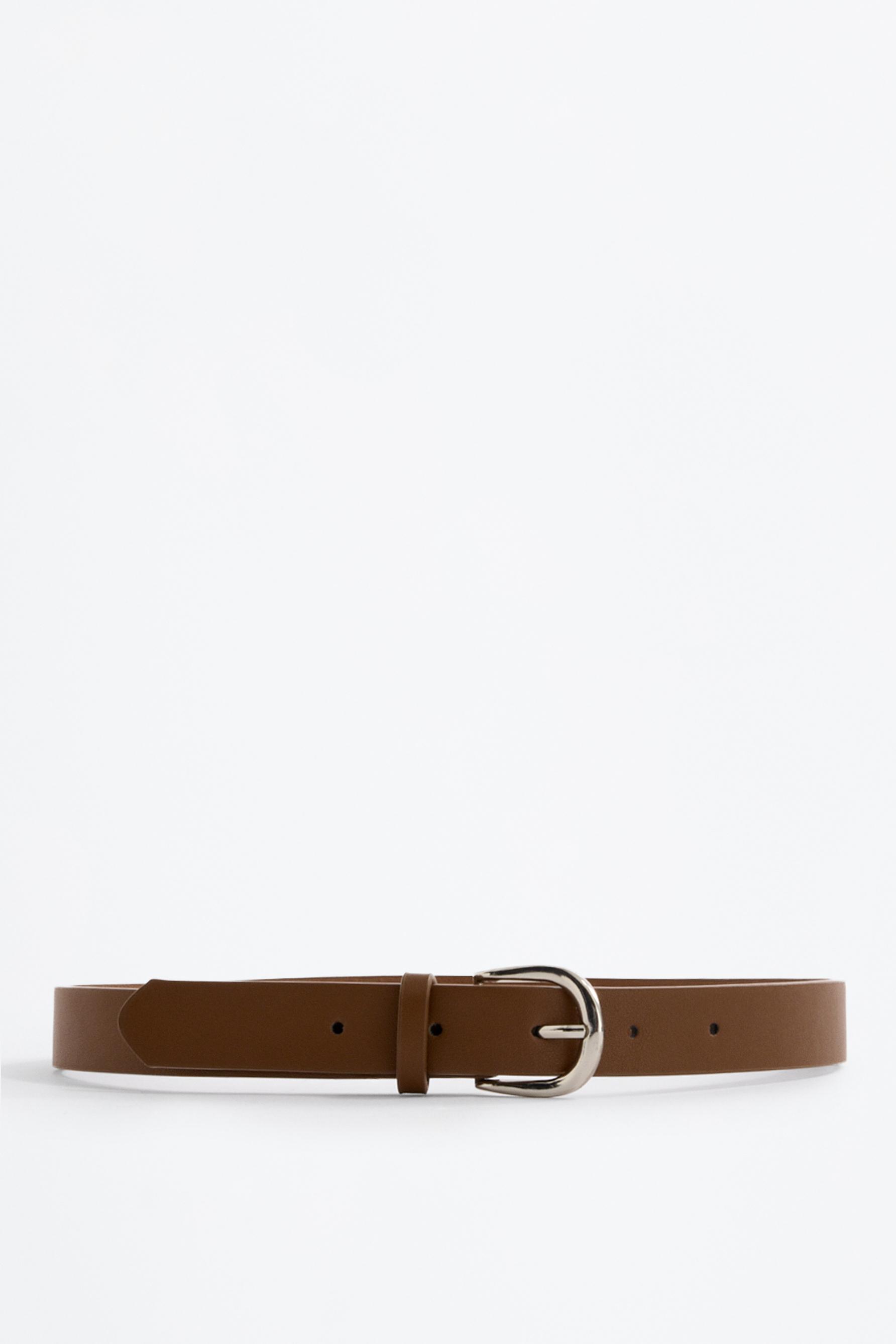 Leather effect belt — BROWN