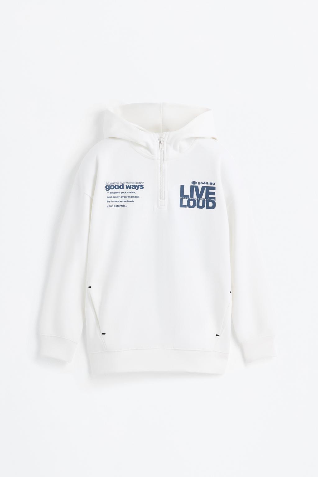 Sudadera deportiva interlock estampada