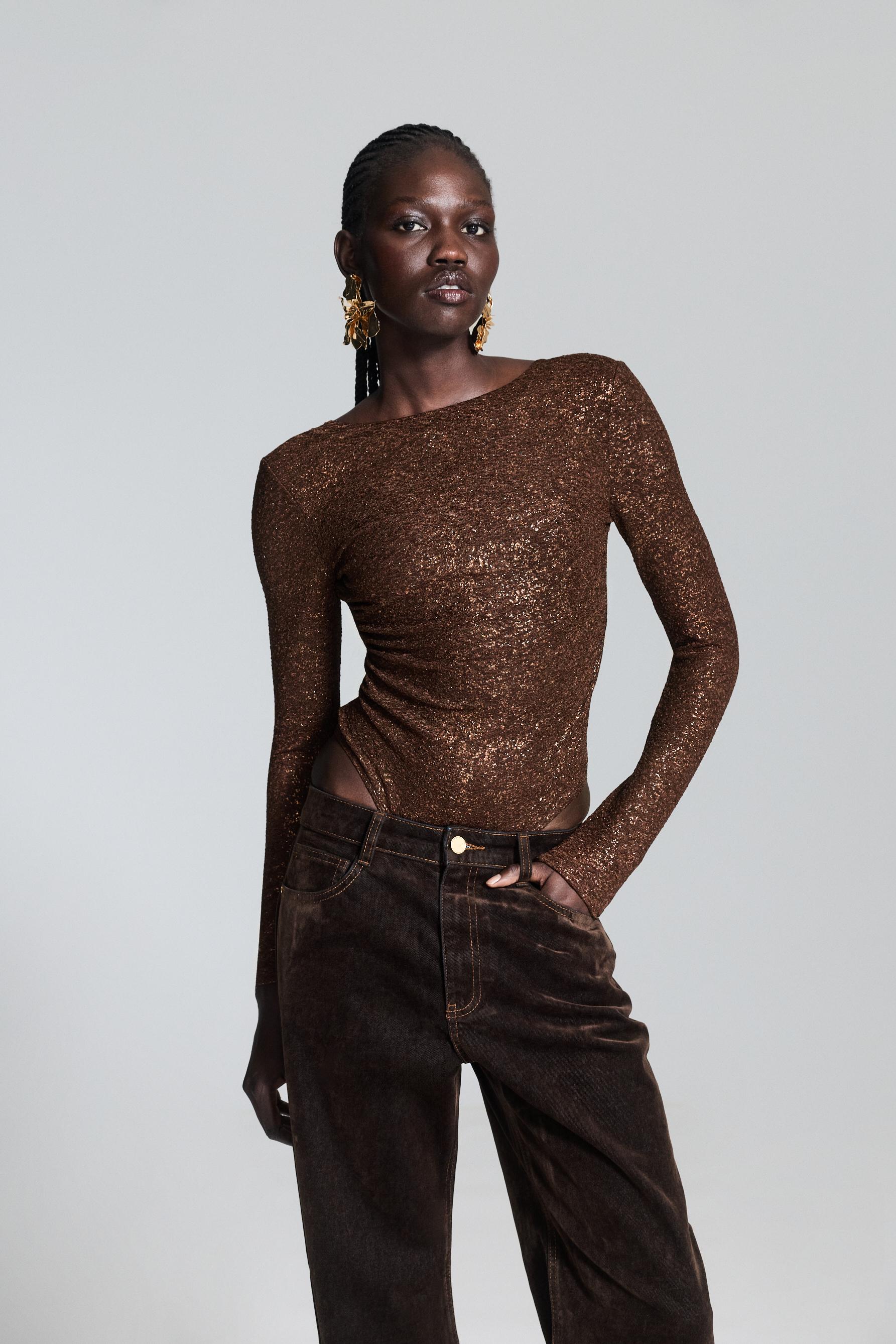 Body jacquard metalizado