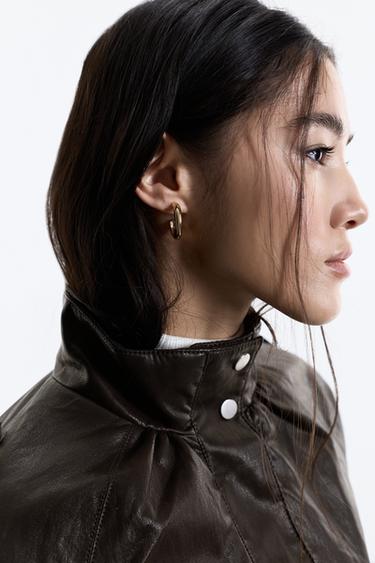 oversize bomber jacket — CHOCOLATE BROWN 4
