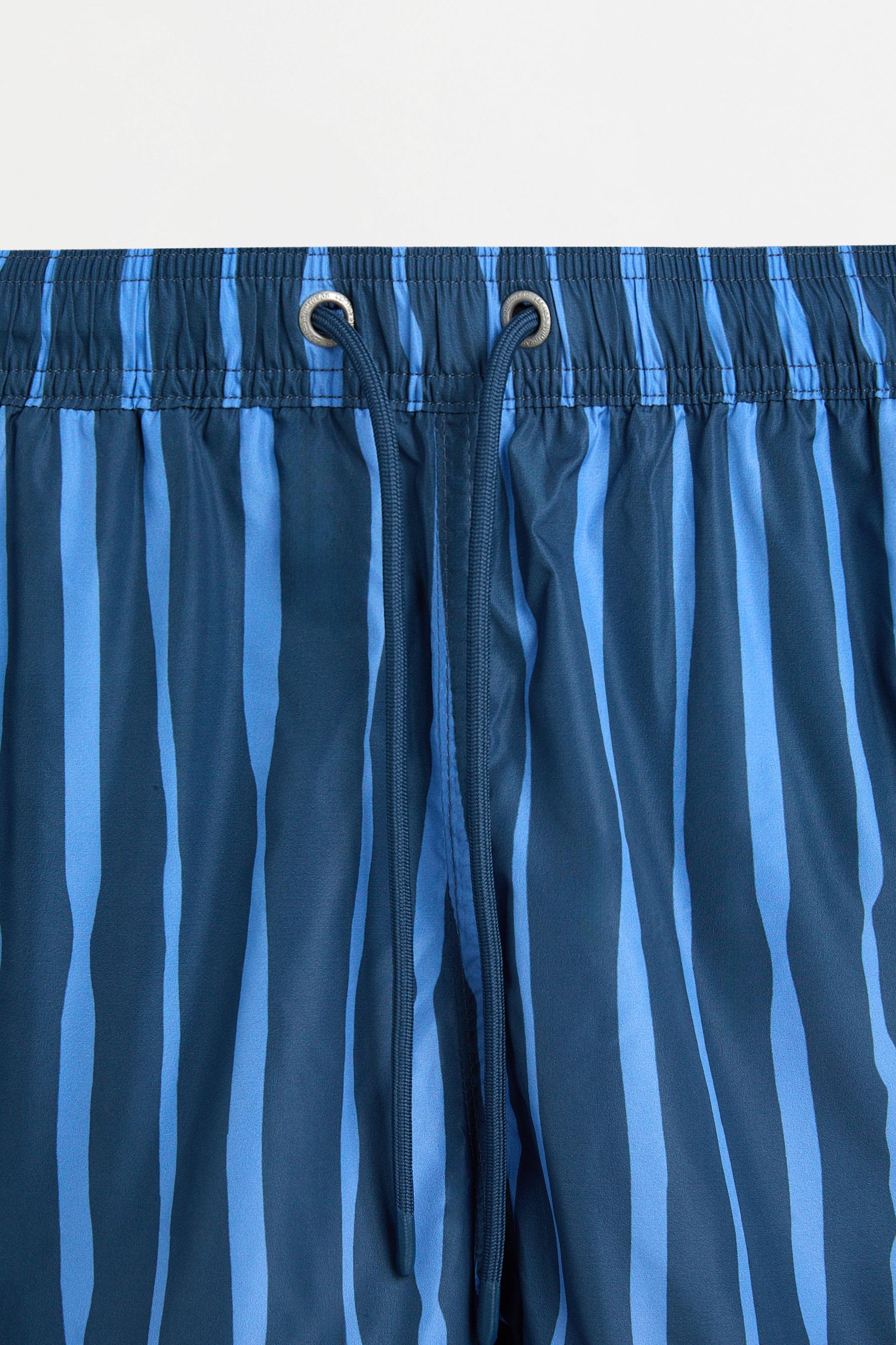Printed regular fit swim shorts — FADED NAVY
