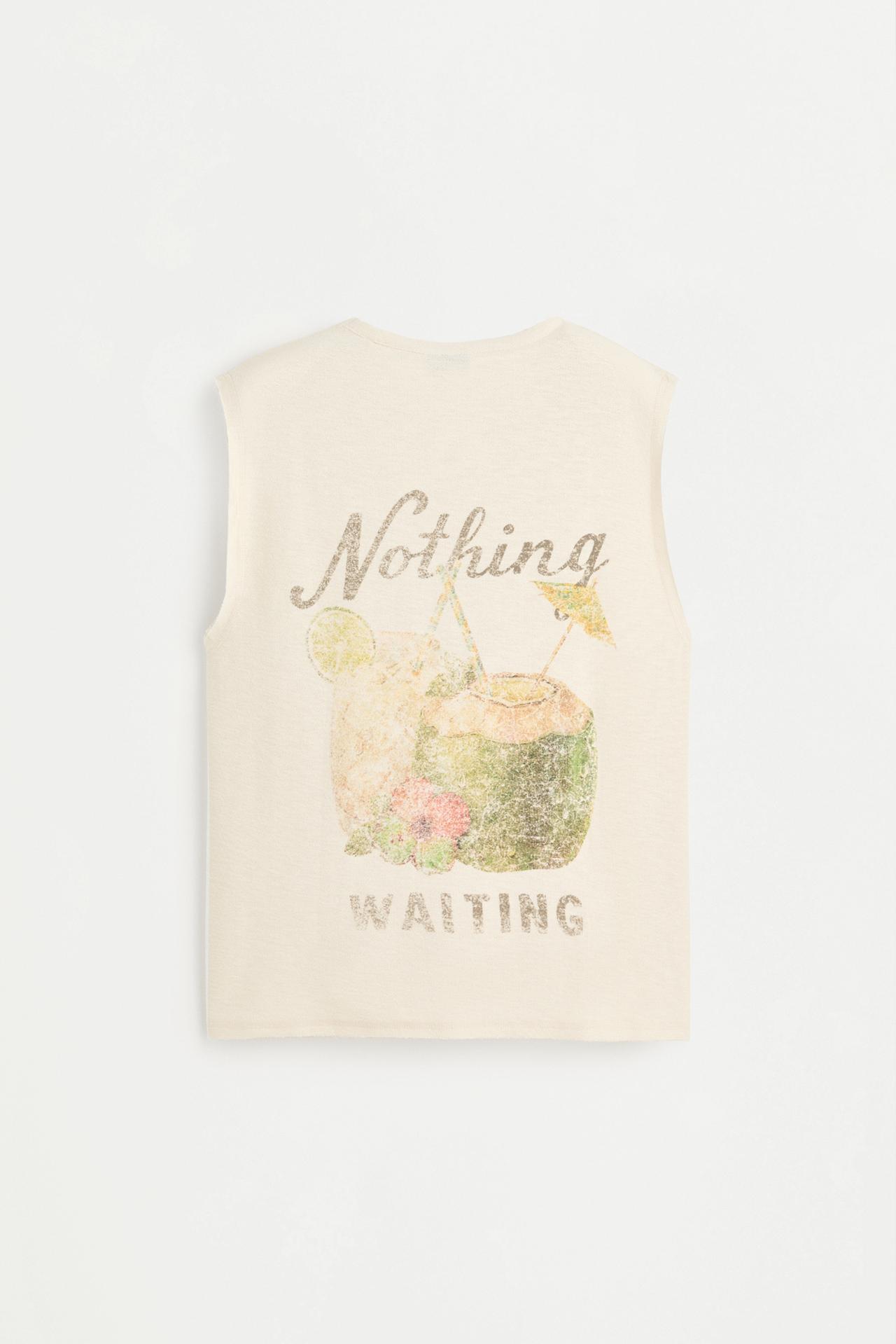 Printed sleeveless T-shirt — VANILLA
