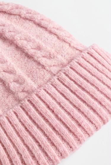 Pom-pom knit beanie — PINK 3