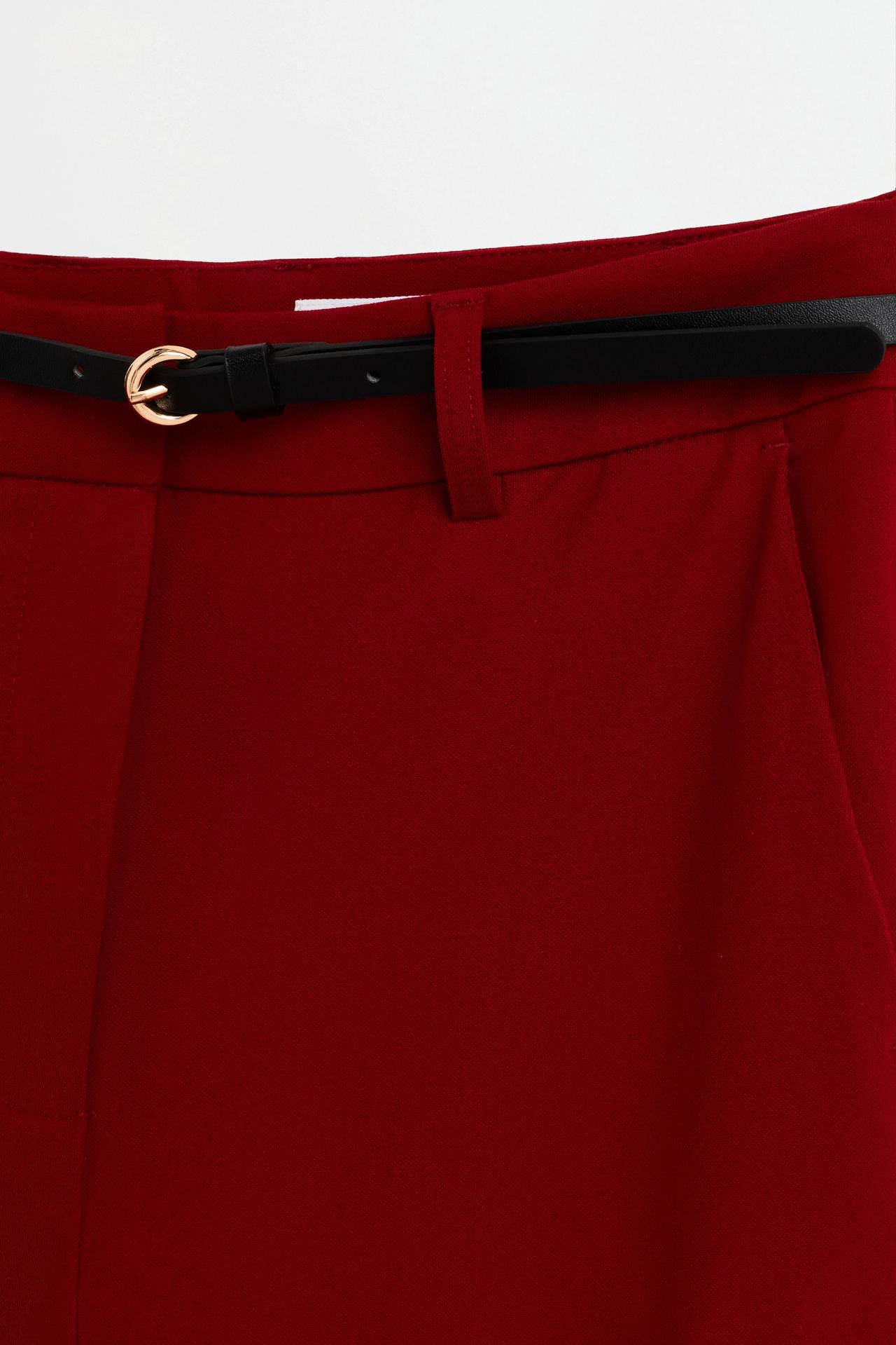 Skinny trousers with belt — DARK PINK