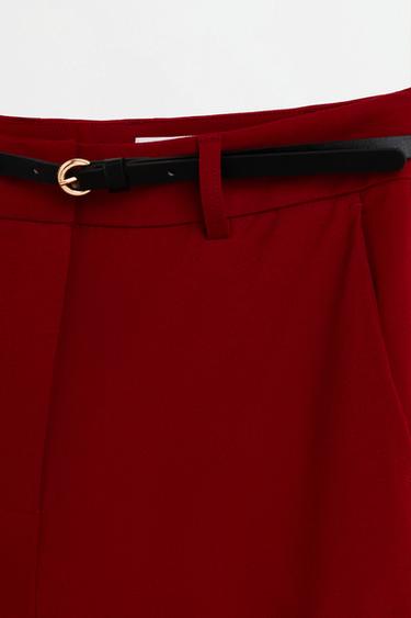 Skinny trousers with belt — DARK PINK 7