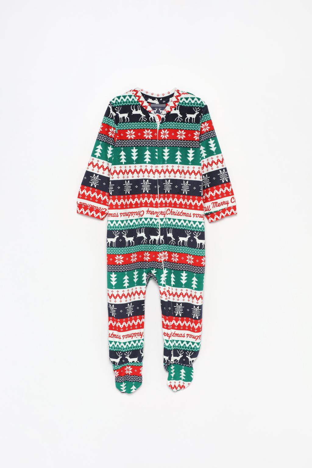 Baby | Velvety sleepsuit with border