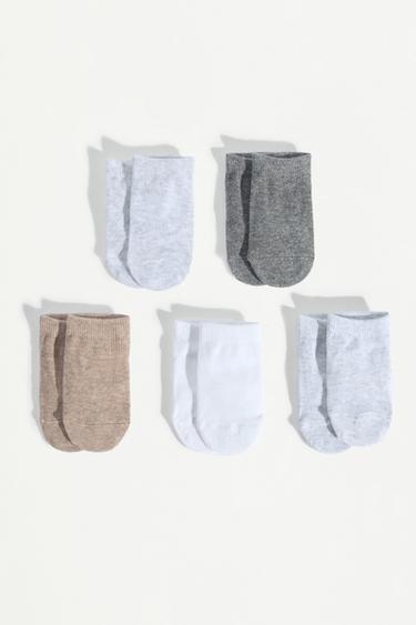 Non-slip short socks (5-pack) — GREY TONES 1
