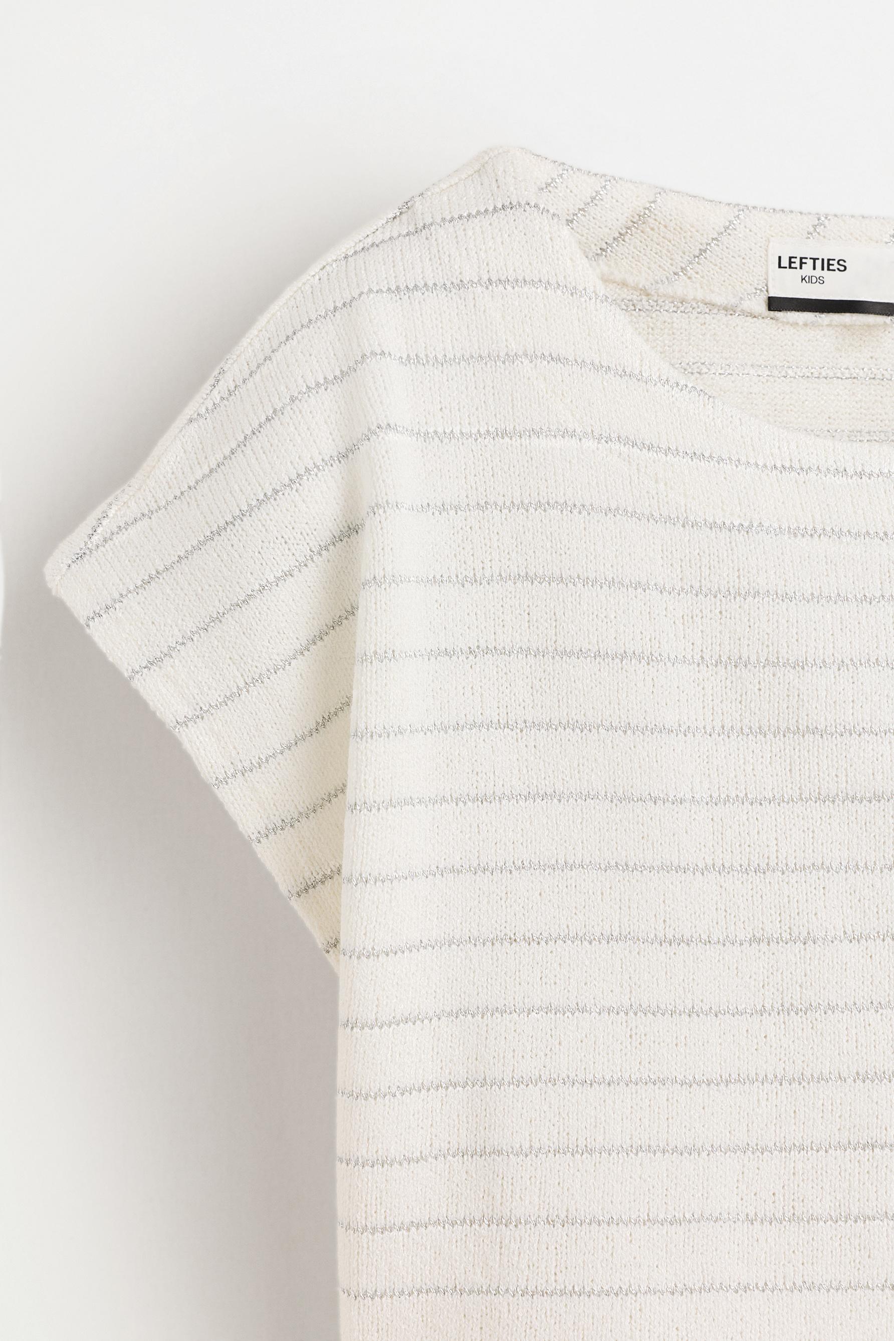 Shimmery bias cut T-shirt — SILVER