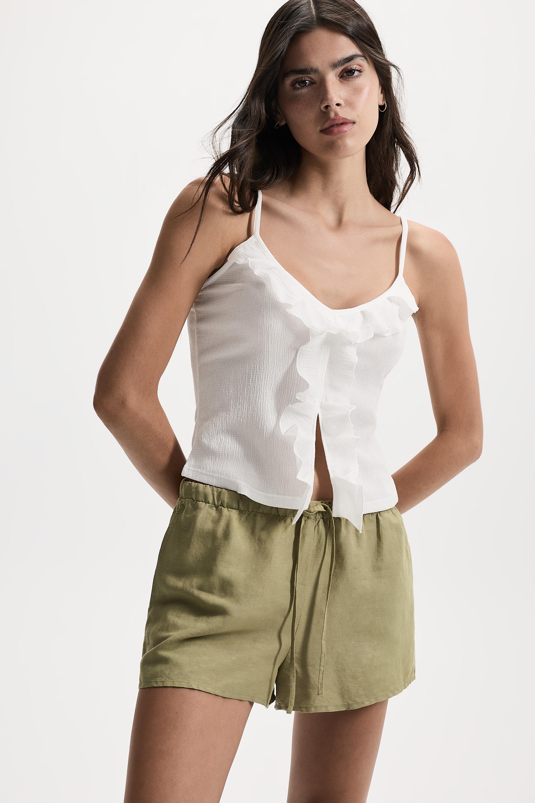 Ruffled top — OFF WHITE