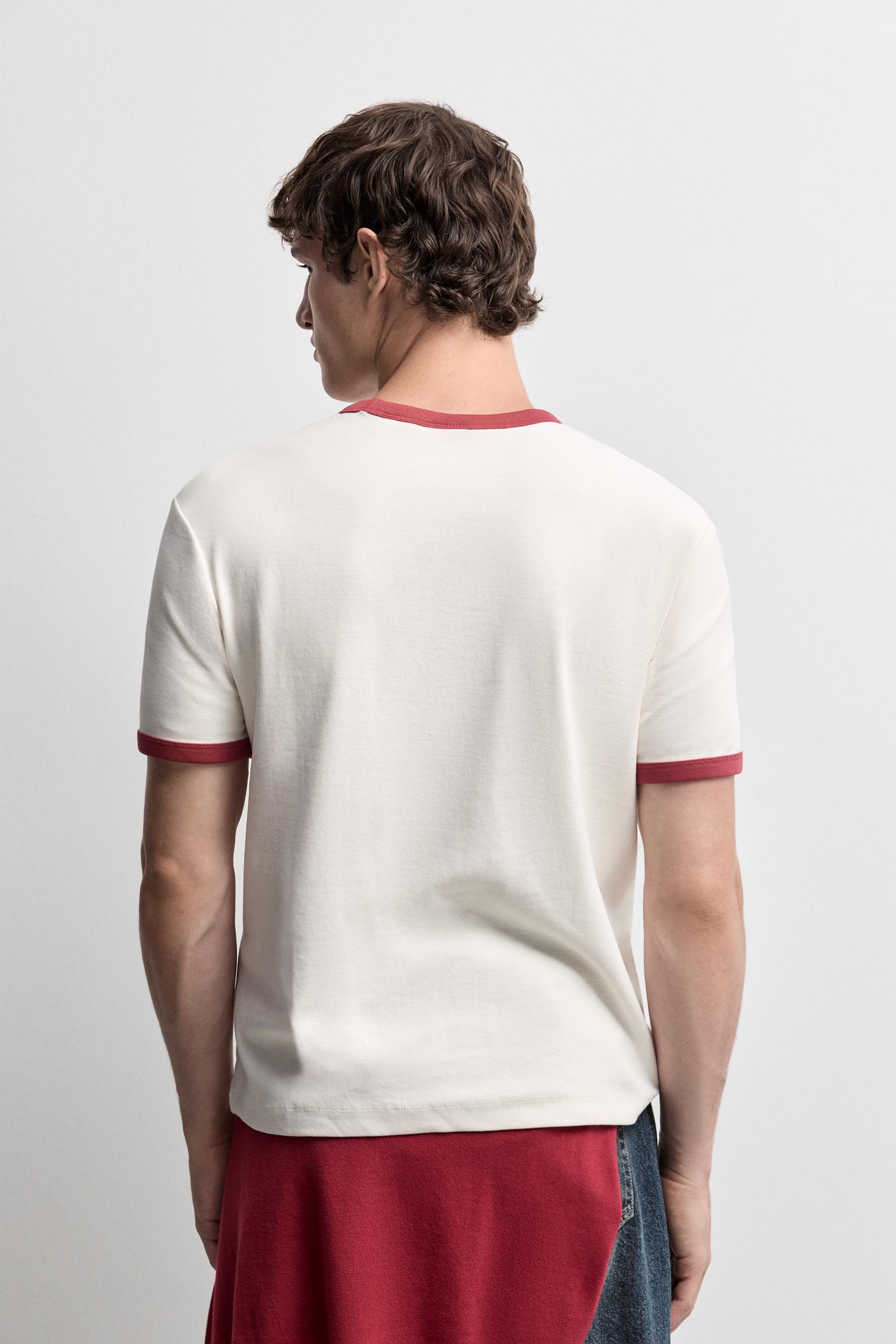 Printed contrast T-shirt — BUTTER
