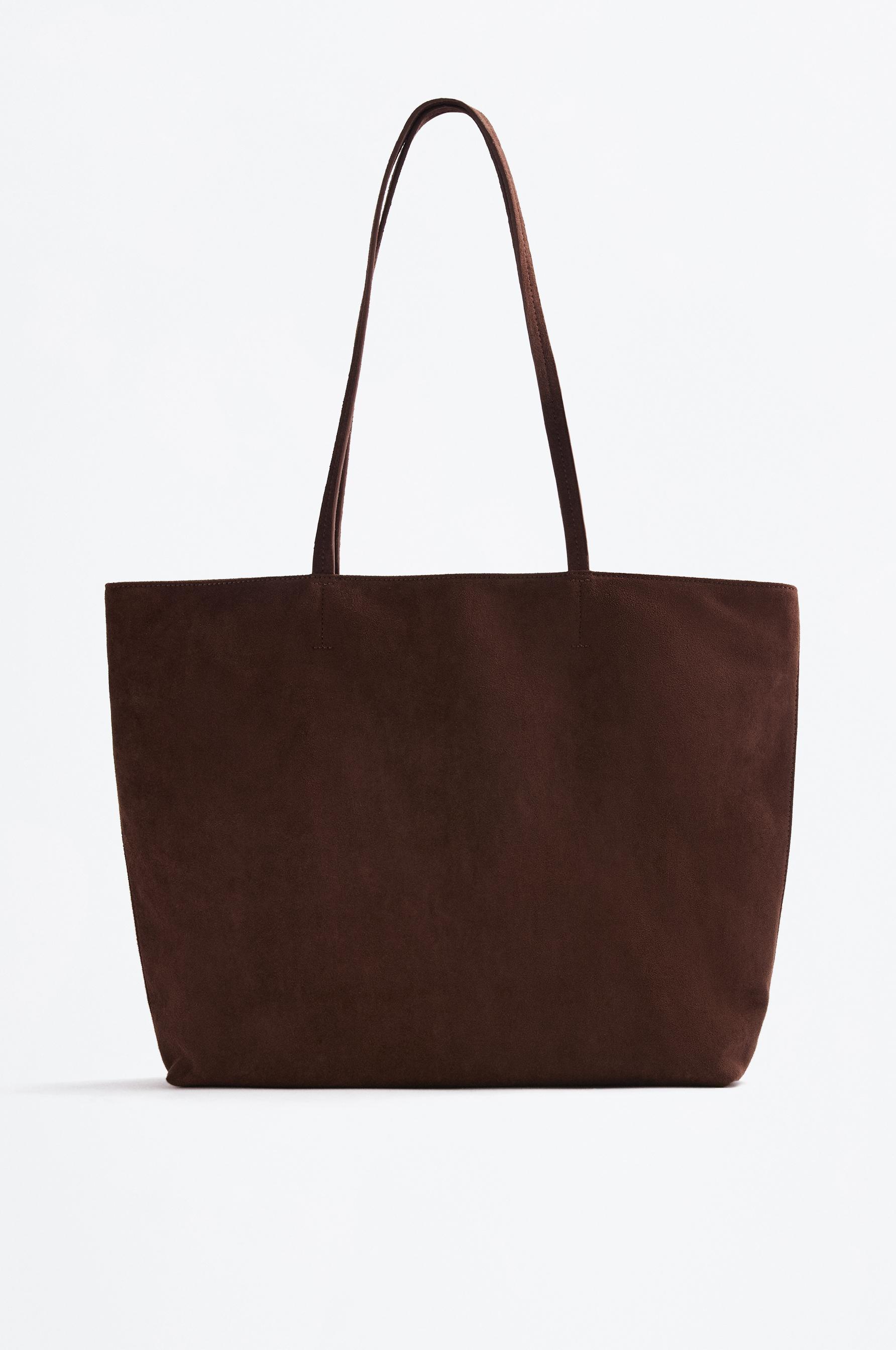 Bolso shopper saco efecto suede