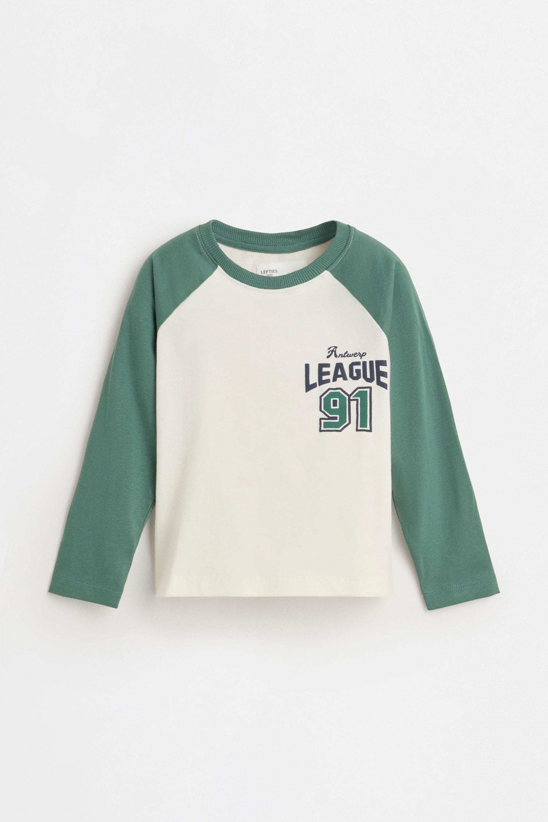 Slogan raglan sleeve T-shirt — GREEN