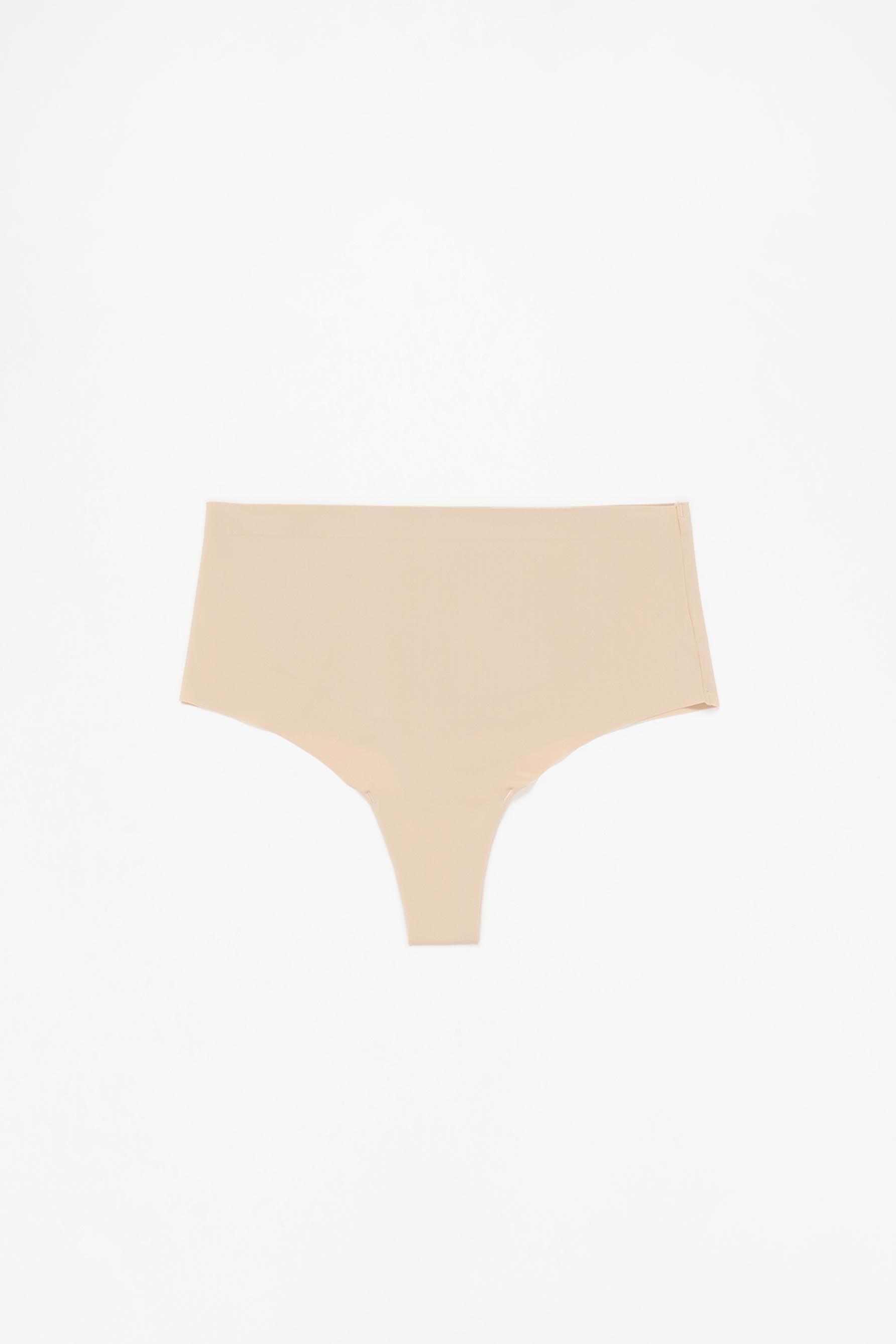 Microfibre shapewear thong — ECRU