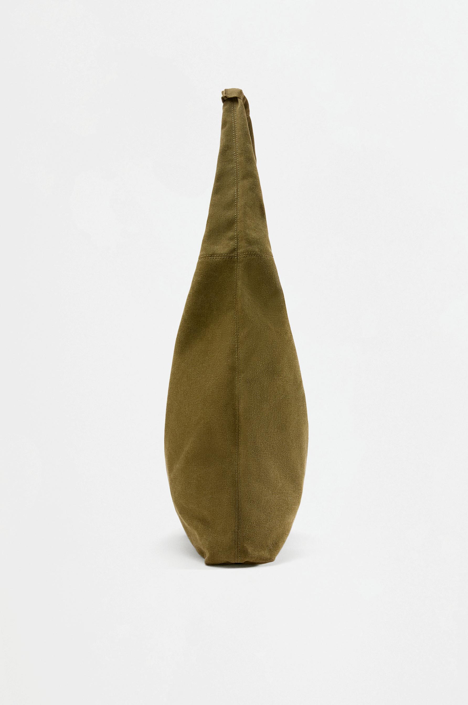 Canvas shopper bag — KHAKI