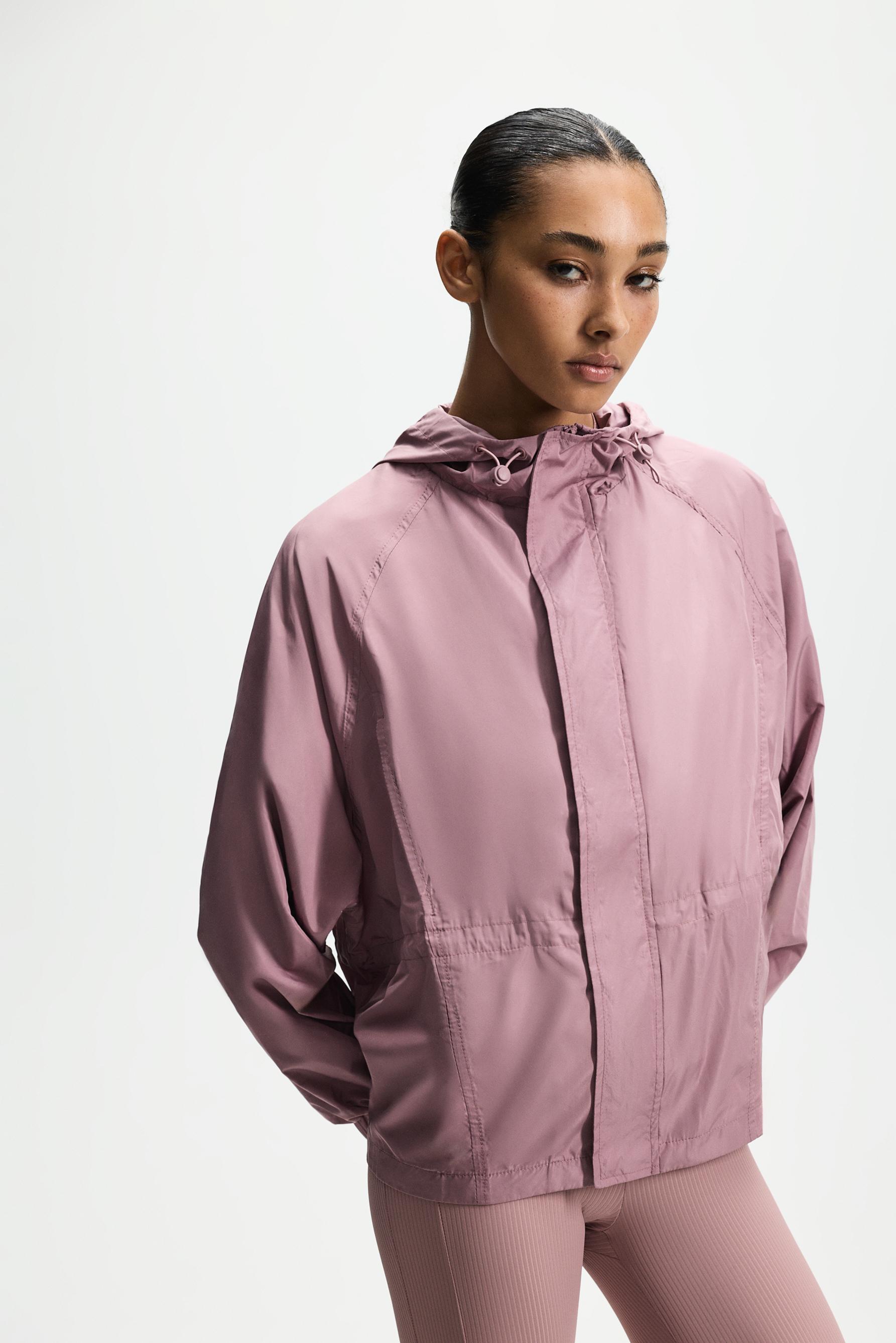 Gathered sports windbreaker — PINK