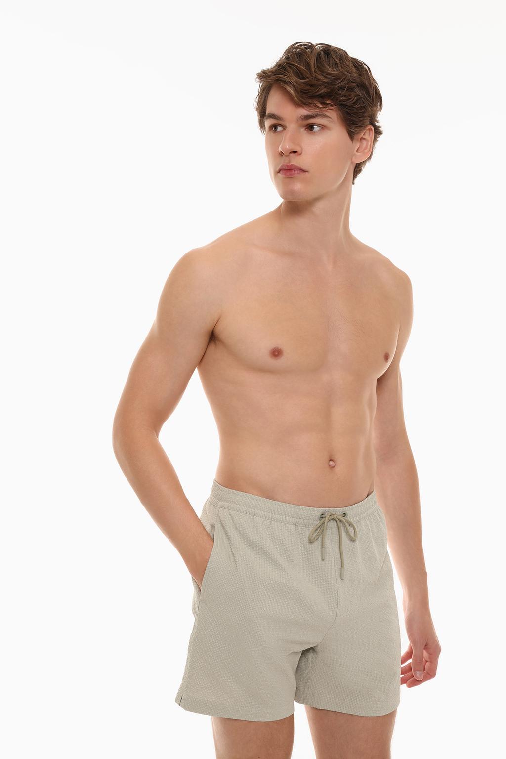Regular fit textured swimming trunks
