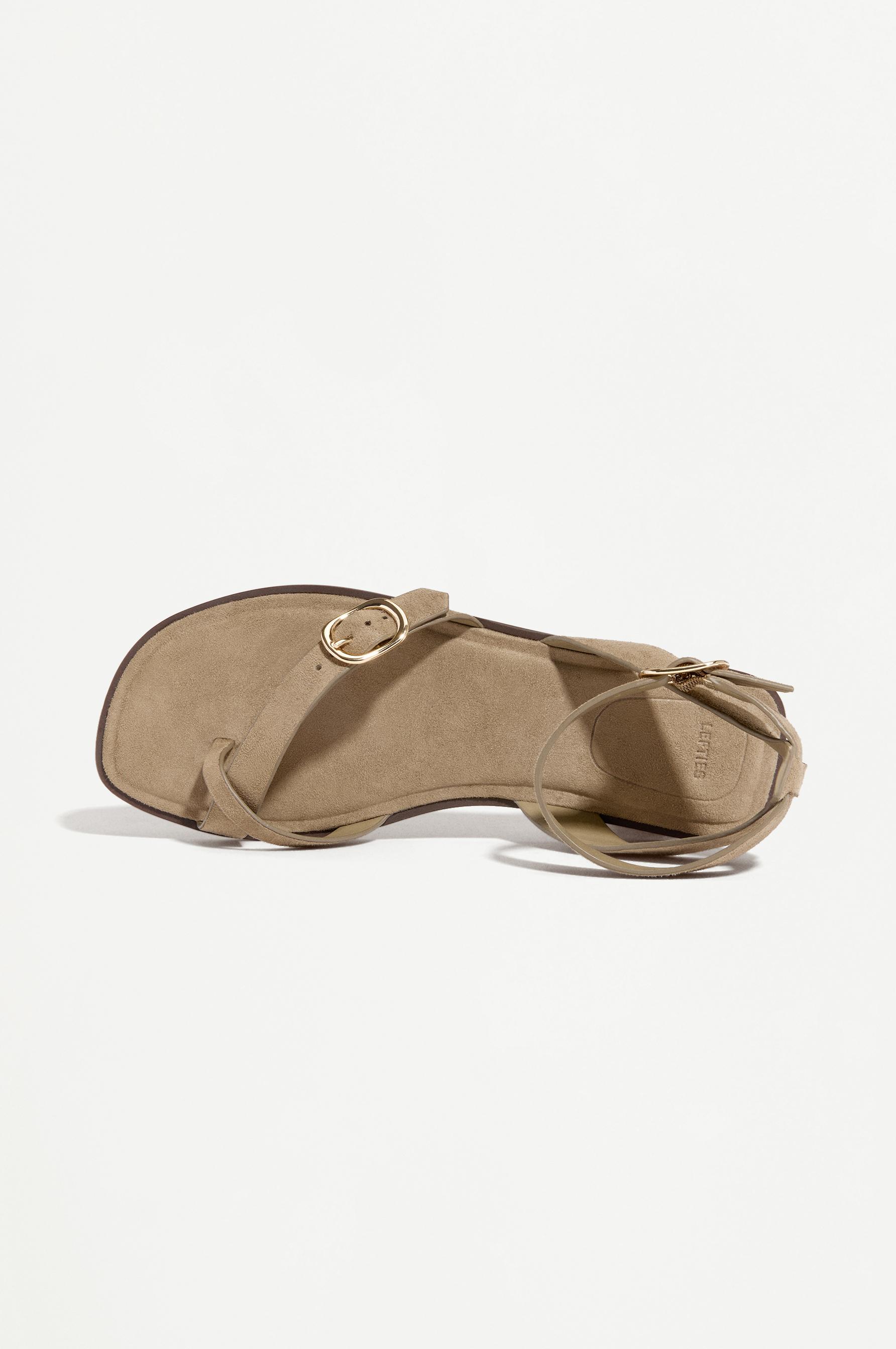 Lefties Haki Lefties Suni Süet bantlı düz sandalet