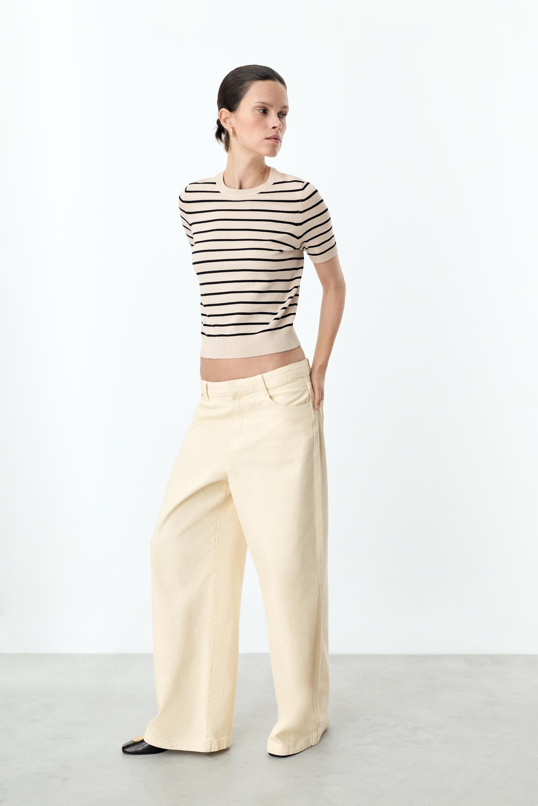 Top punto cuello redondo