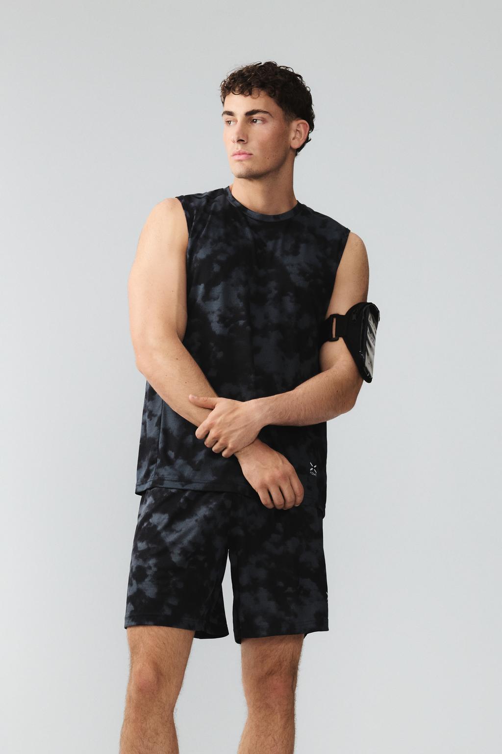 Printed sleeveless sports T-shirt