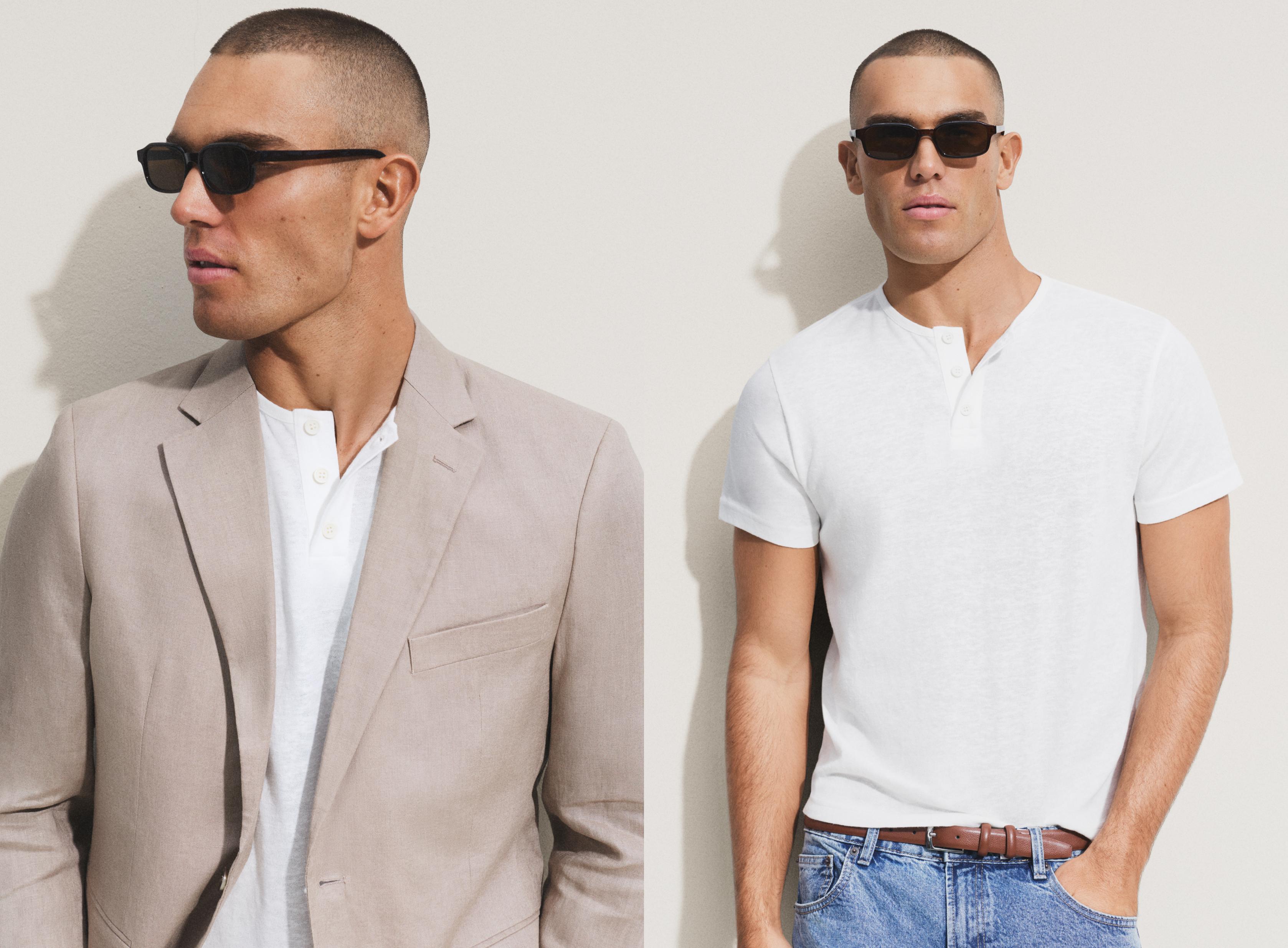 Basic henley T-shirt — OFF WHITE
