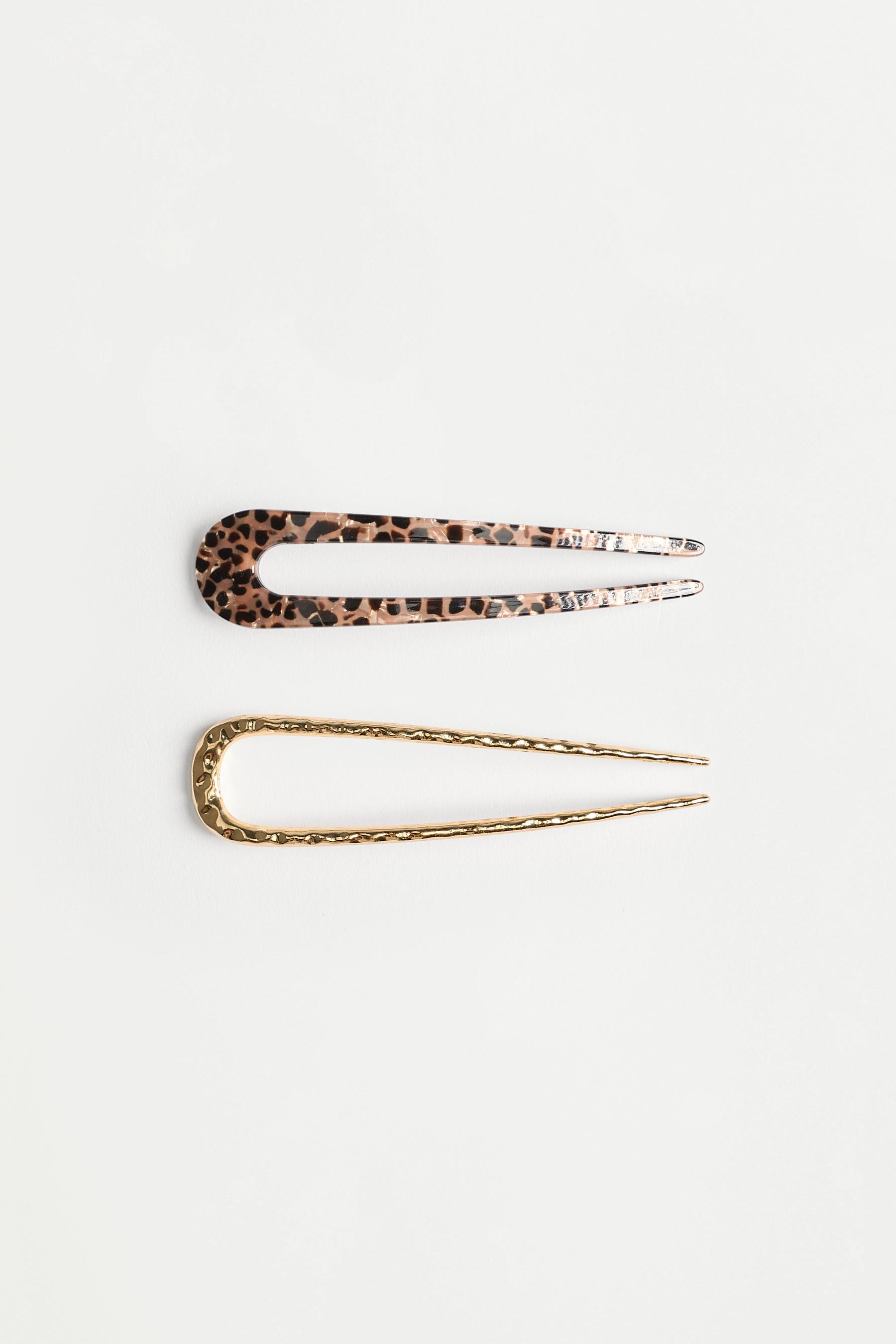 2-Pack of Hair Clips — BROWN