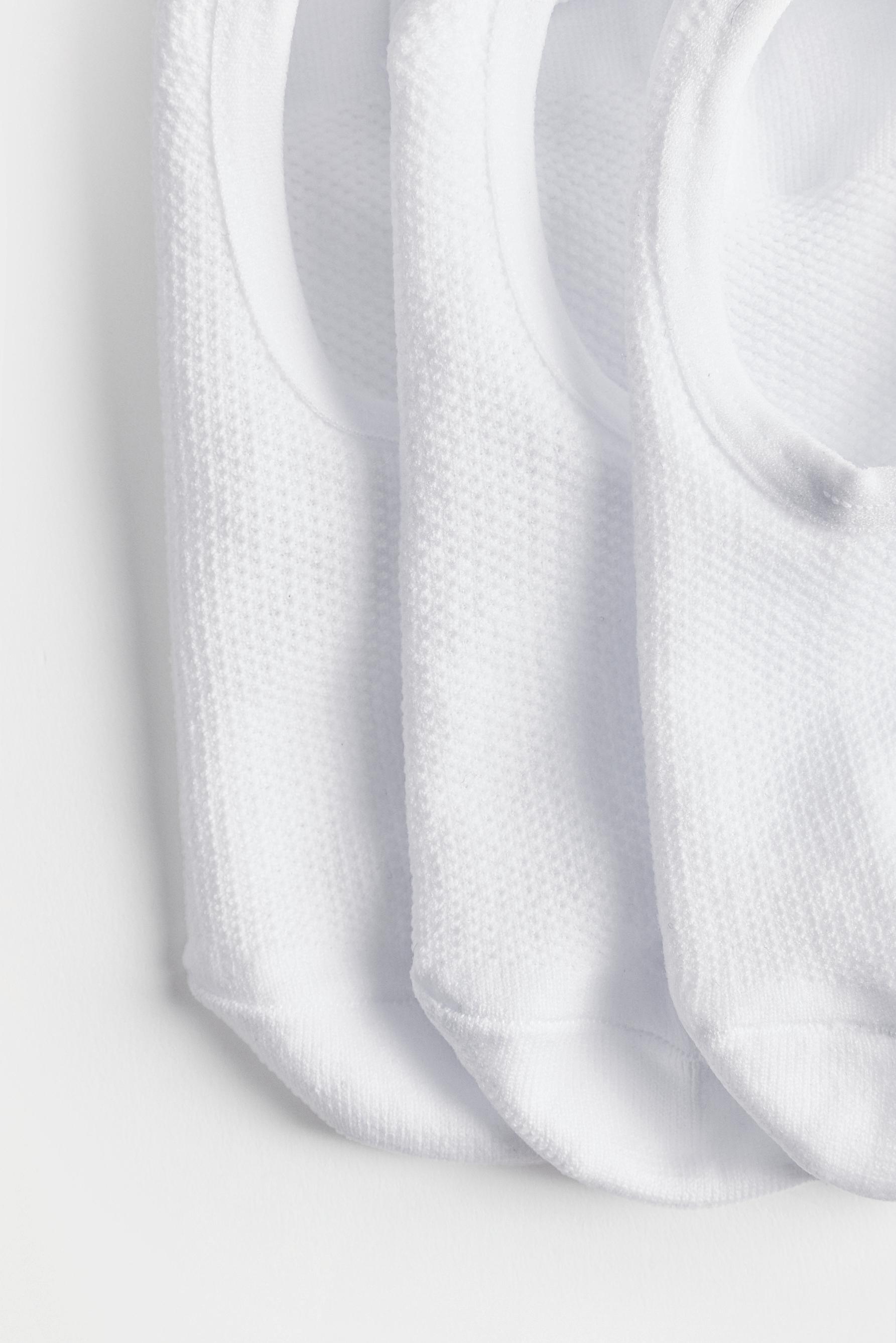 No-Show Socks (3-Pack) — WHITE