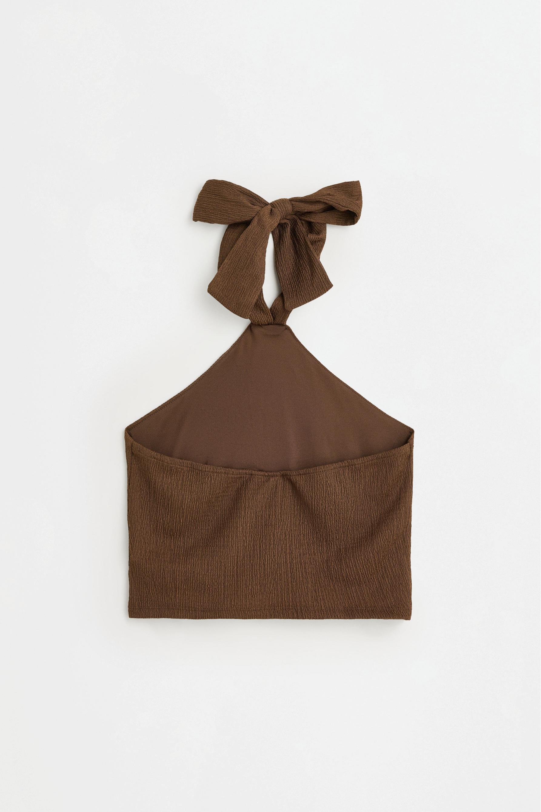 Studded halter top — CHOCOLATE