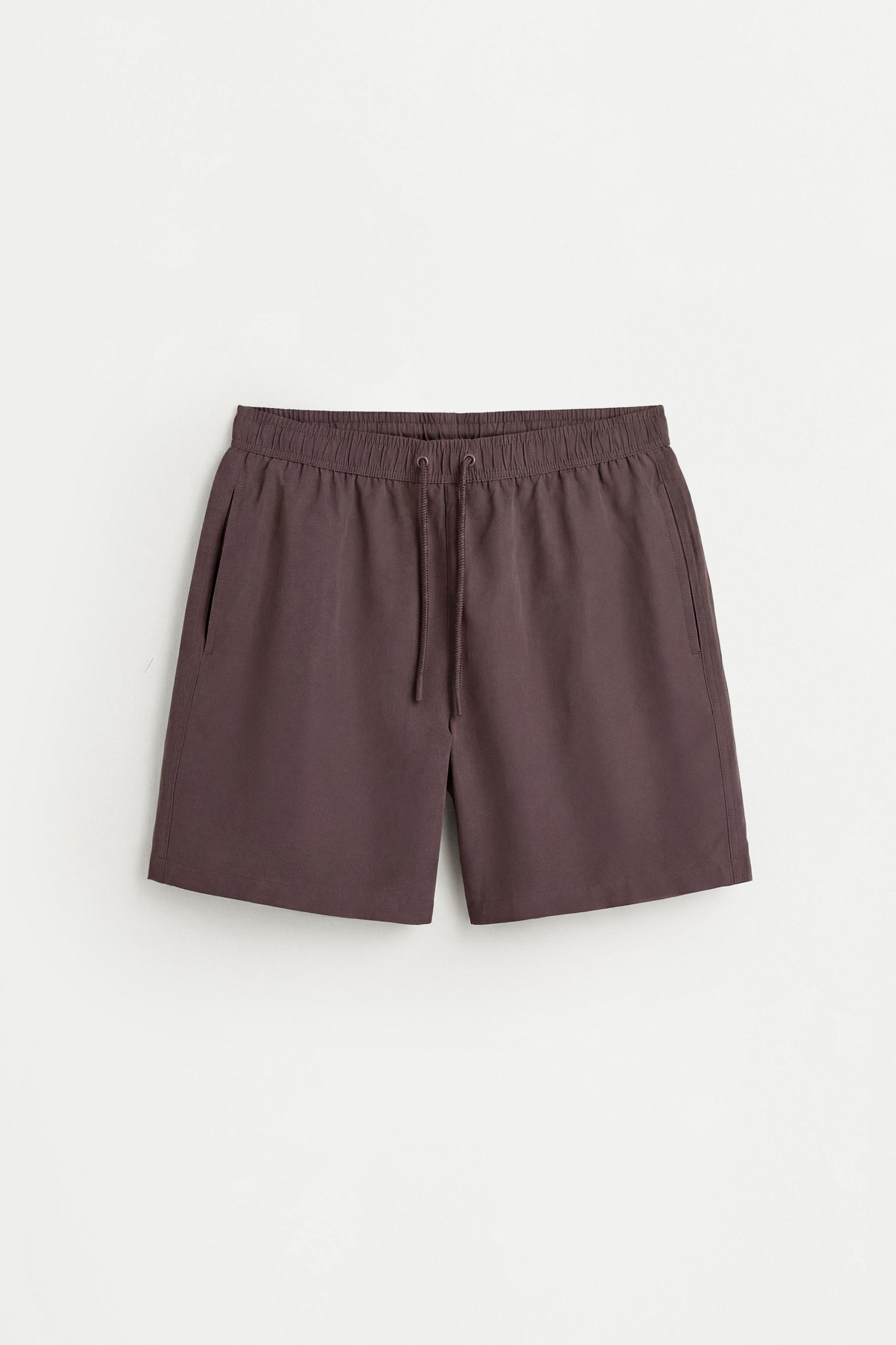 Basic long swim trunks — DARK MAUVE