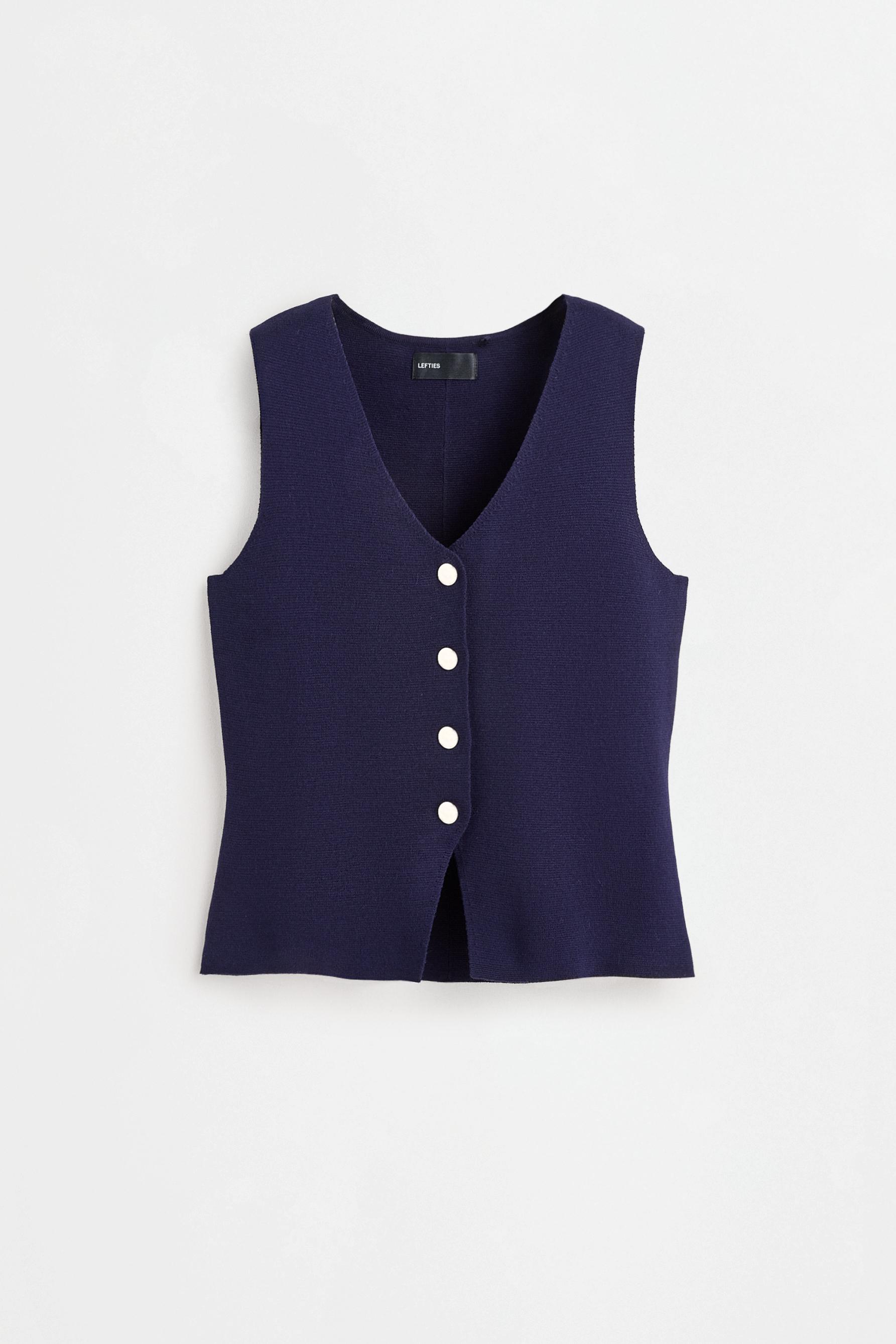 Basic knit vest — NAVY