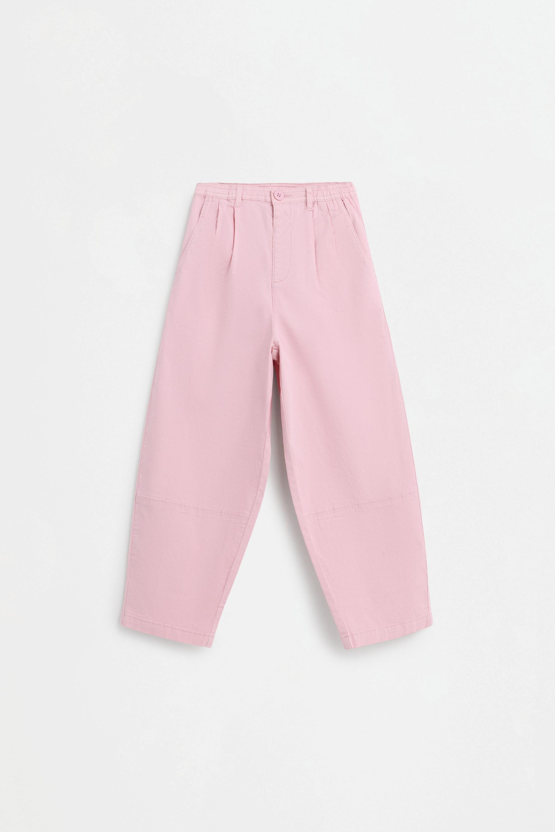 Balloon fit trousers with pleats — DUSTY PINK