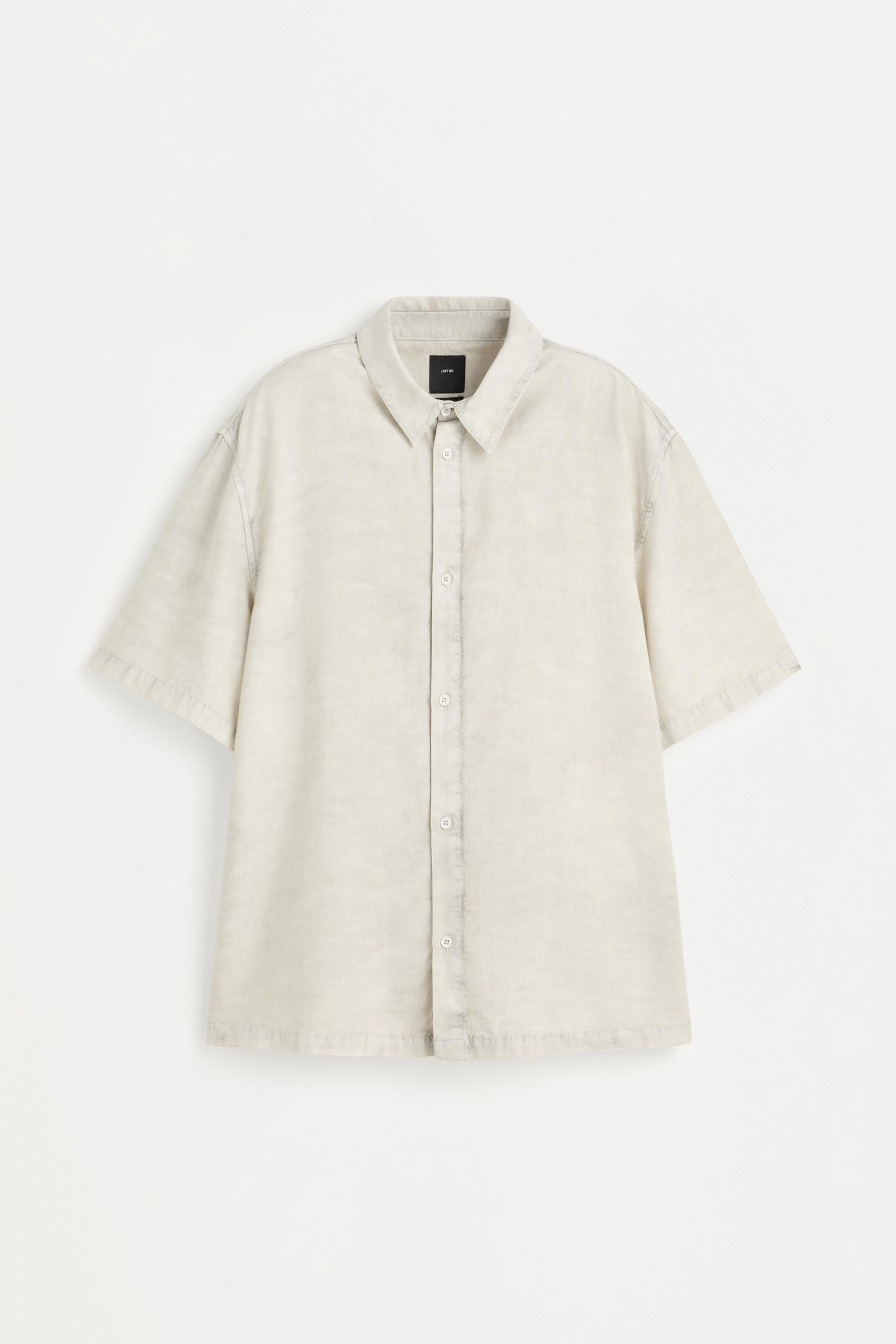 Faded-effect texture shirt — PALE GREY