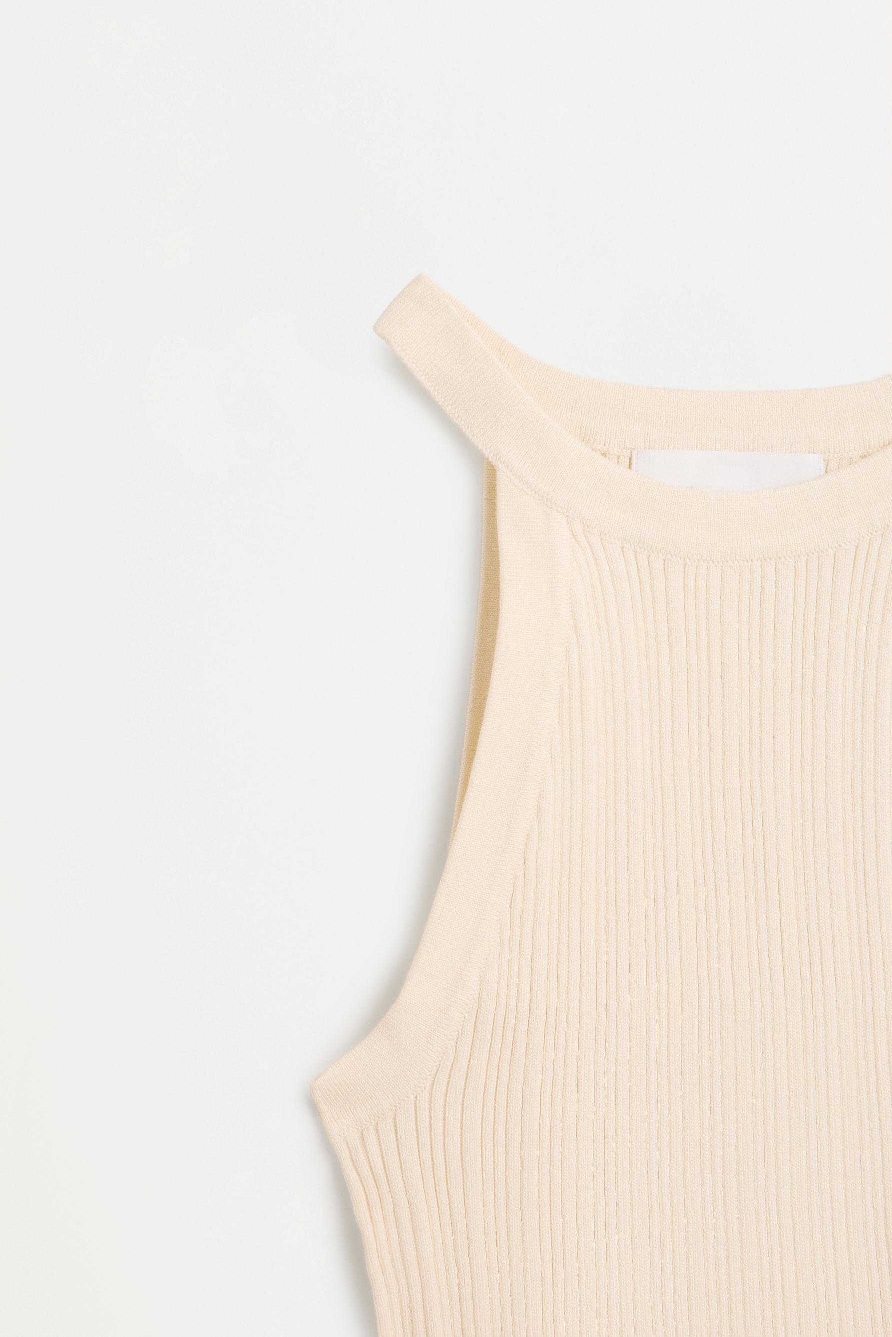 Ribbed halter top — VANILLA